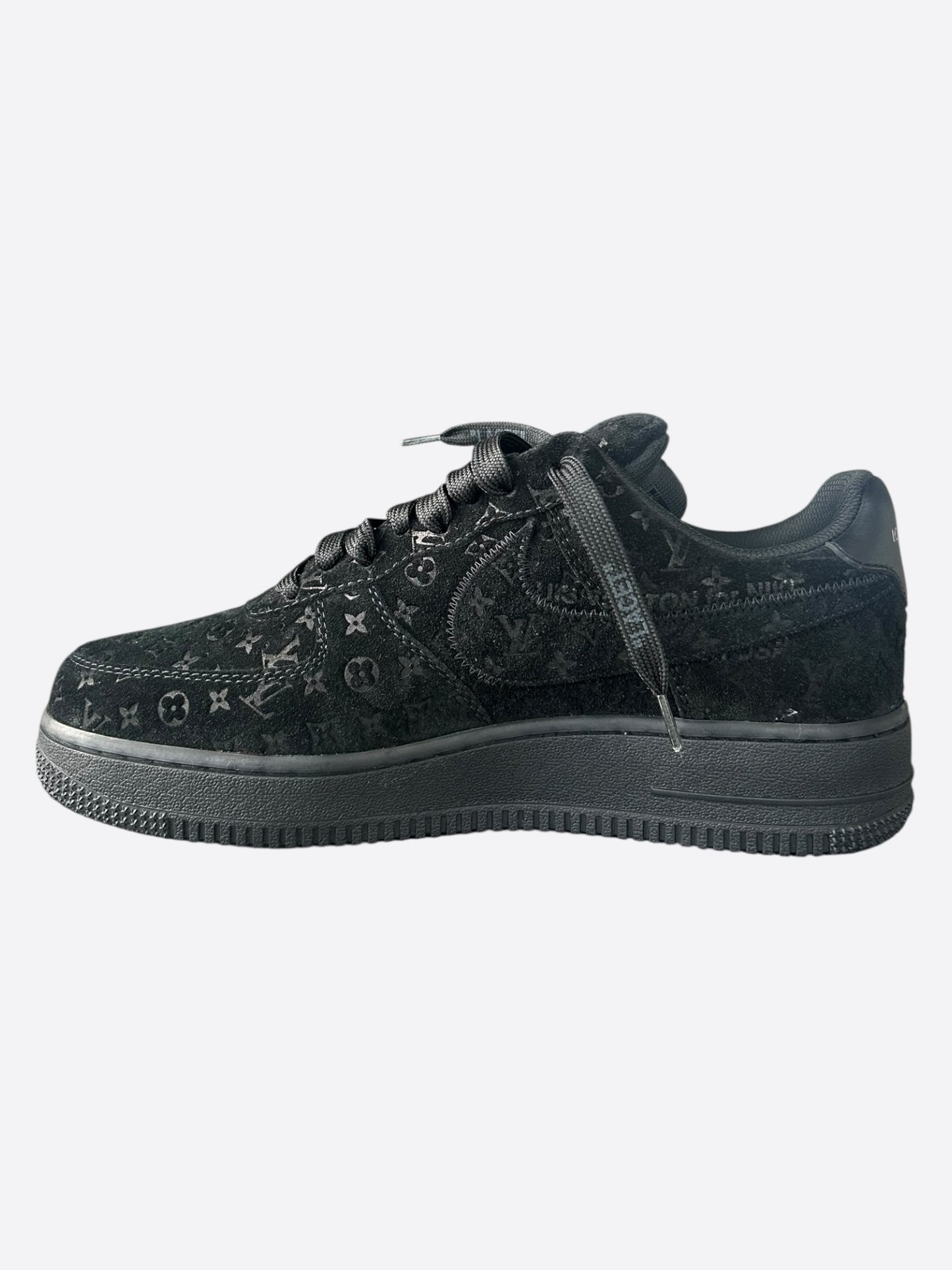 Louis Vuitton Nike Black Monogram Air Force 1 Low Top Sneakers
