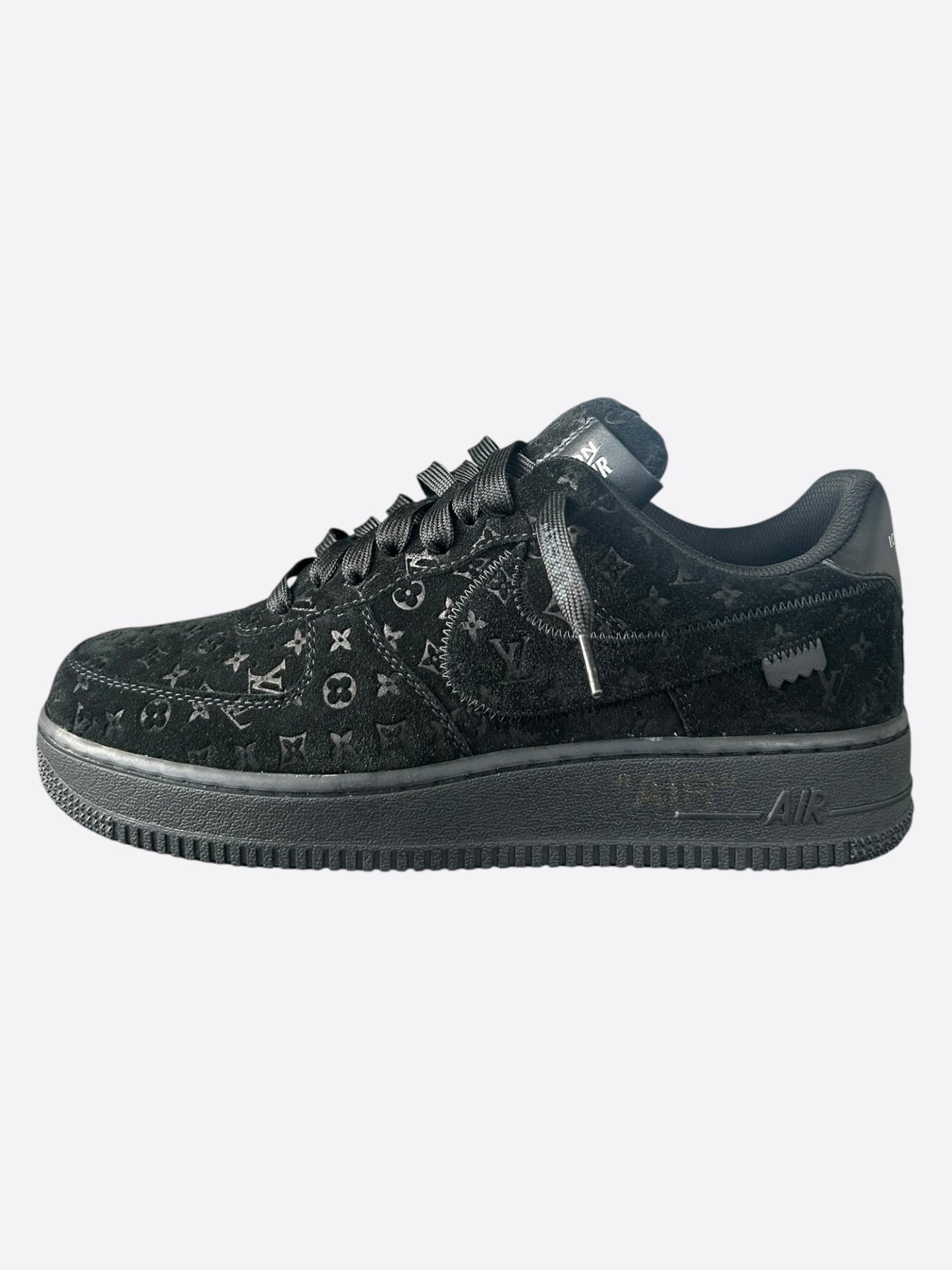 Louis Vuitton Nike Black Monogram Air Force 1 Low Top Sneakers