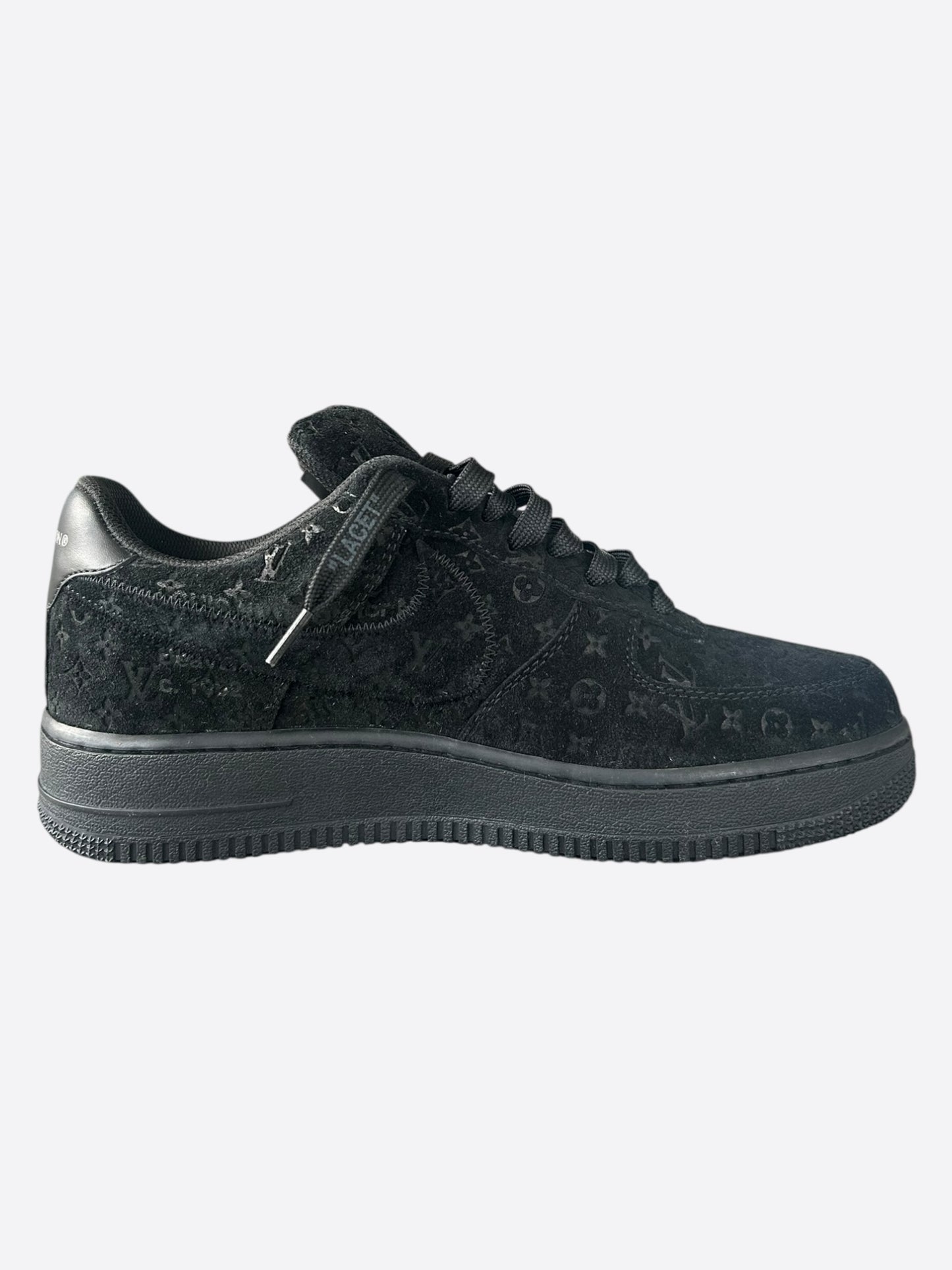 Louis Vuitton Nike Black Monogram Air Force 1 Low Top Sneakers