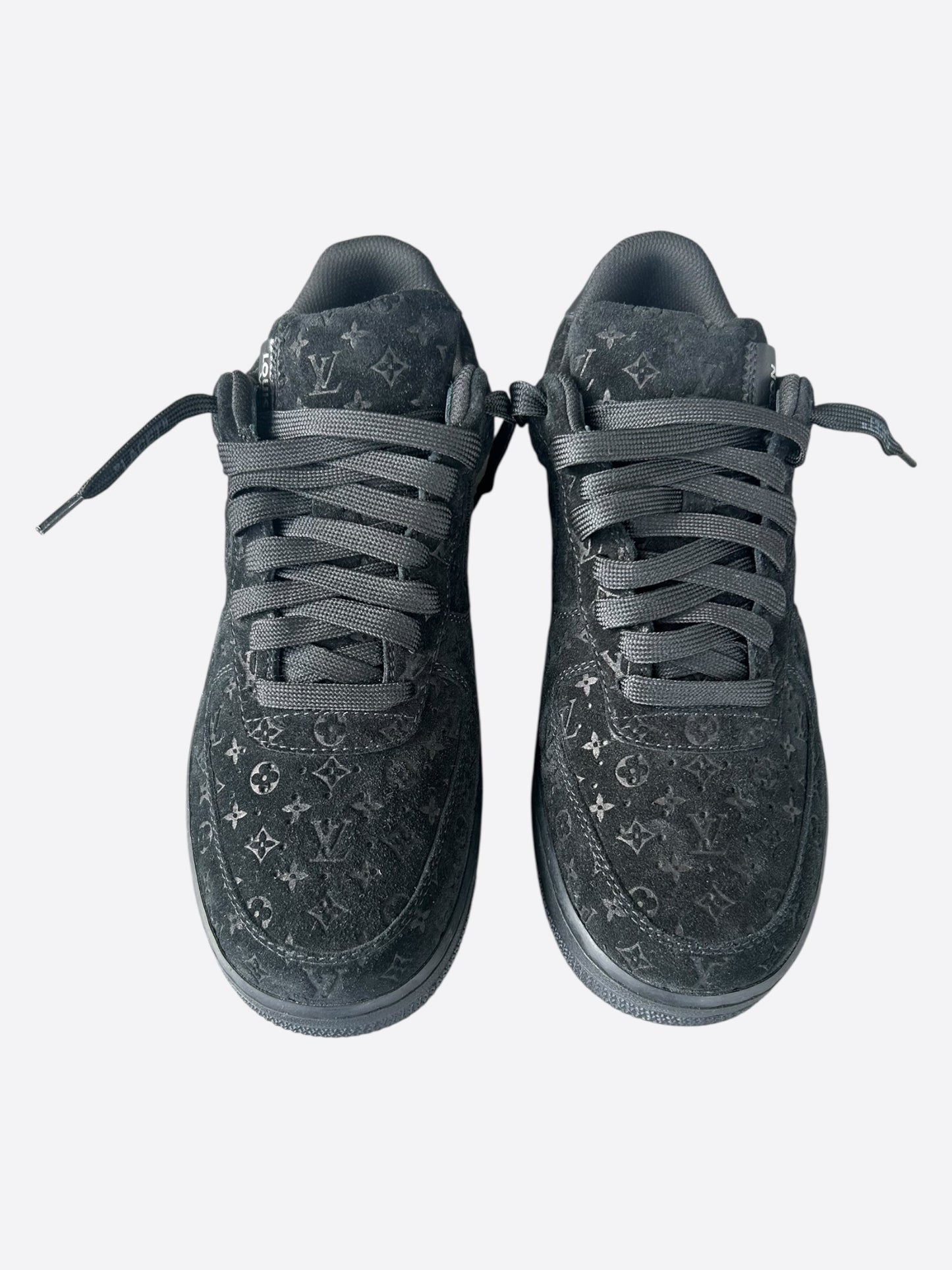 Louis Vuitton Nike Black Monogram Air Force 1 Low Top Sneakers