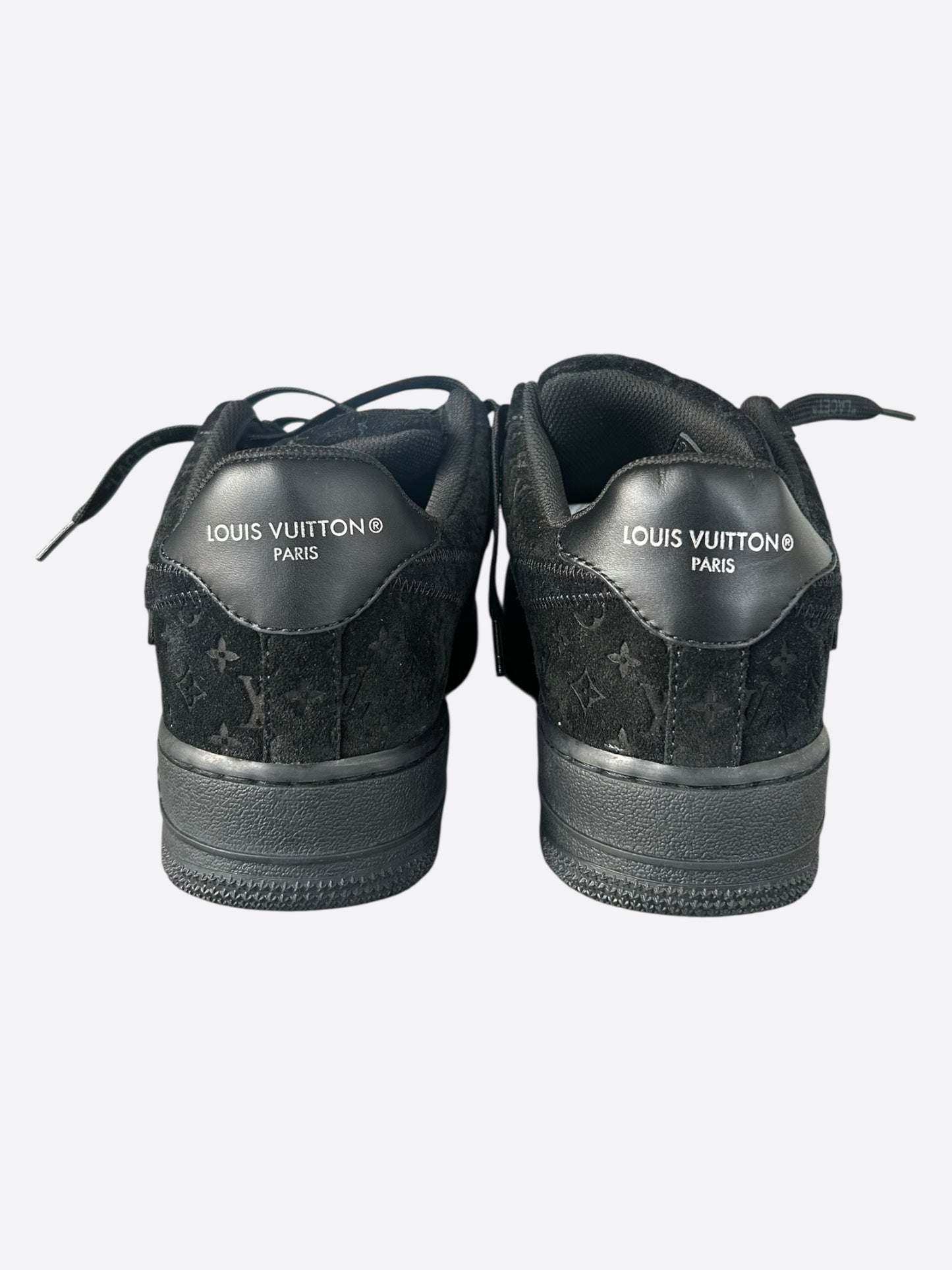 Louis Vuitton Nike Black Monogram Air Force 1 Low Top Sneakers