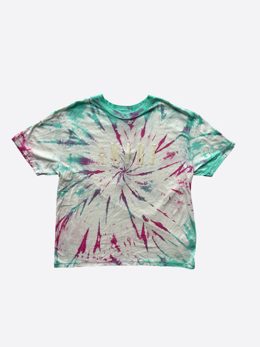 Amiri White Tie-Dye Logo T-Shirt
