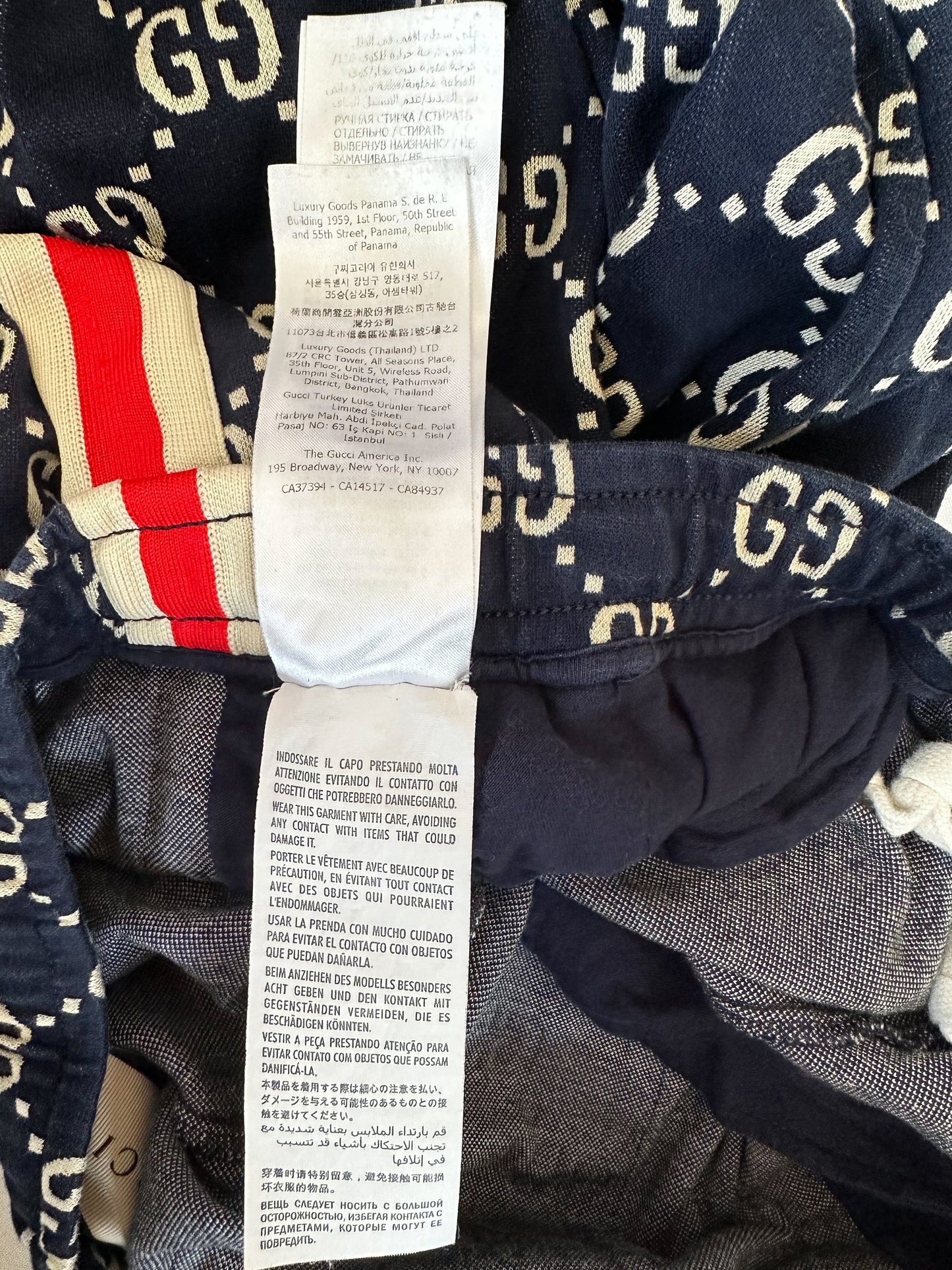 Gucci Blue & White GG Monogram Trackpants