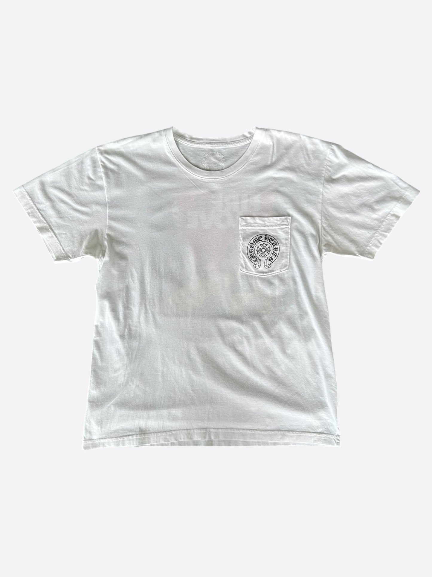 Chrome Hearts White Fire of Love Horseshoe Logo T-Shirt