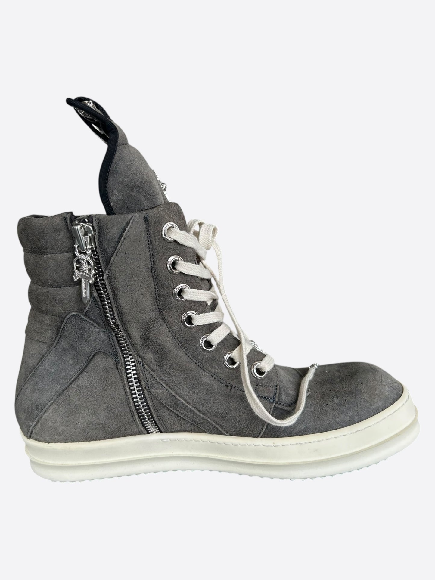 Chrome Hearts Rick Owens Grey Suede Geobaskets