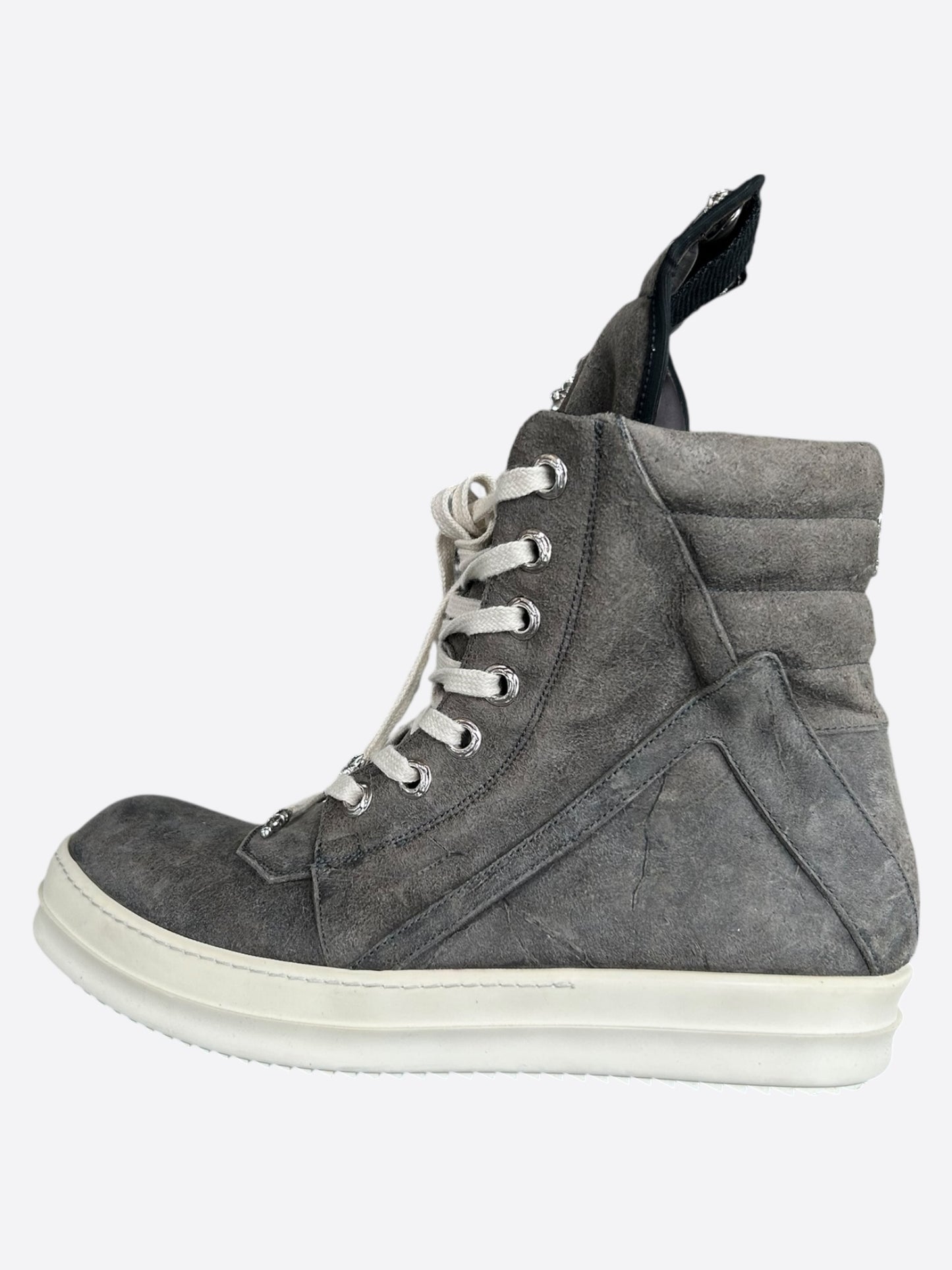 Chrome Hearts Rick Owens Grey Suede Geobaskets