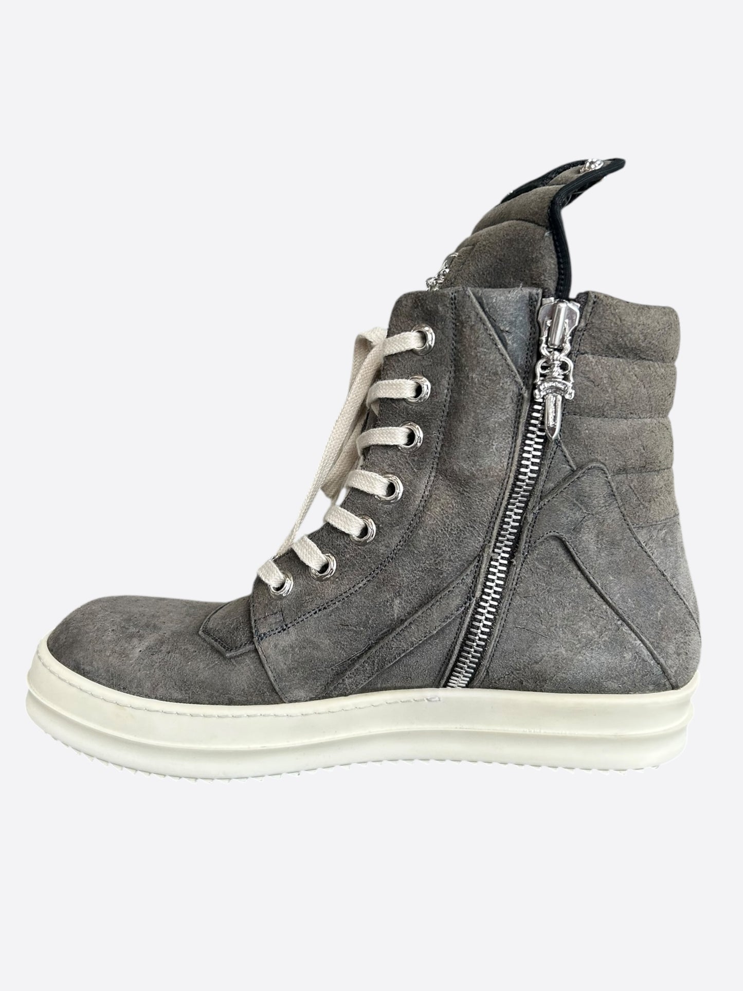 Chrome Hearts Rick Owens Grey Suede Geobaskets