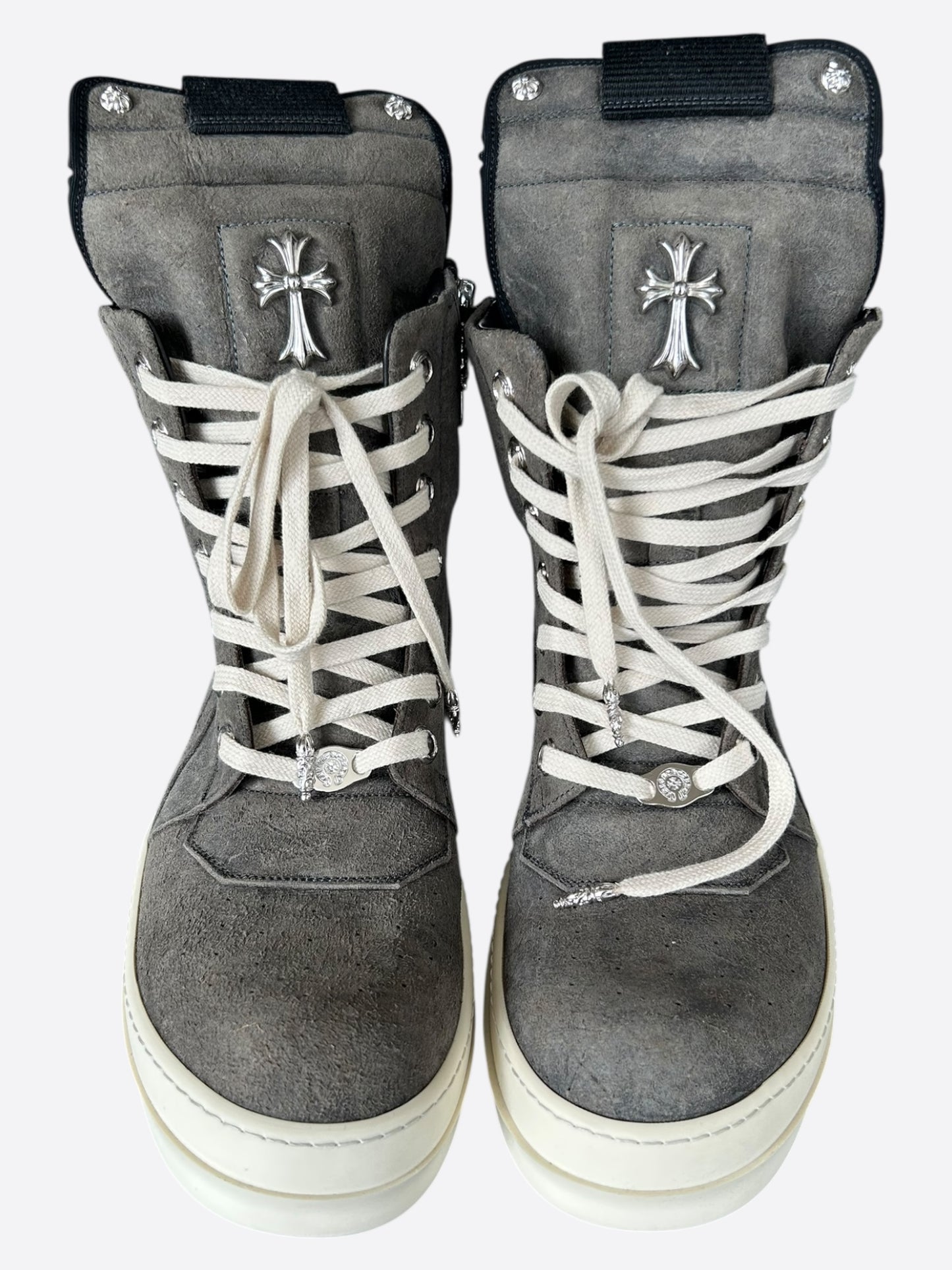 Chrome Hearts Rick Owens Grey Suede Geobaskets