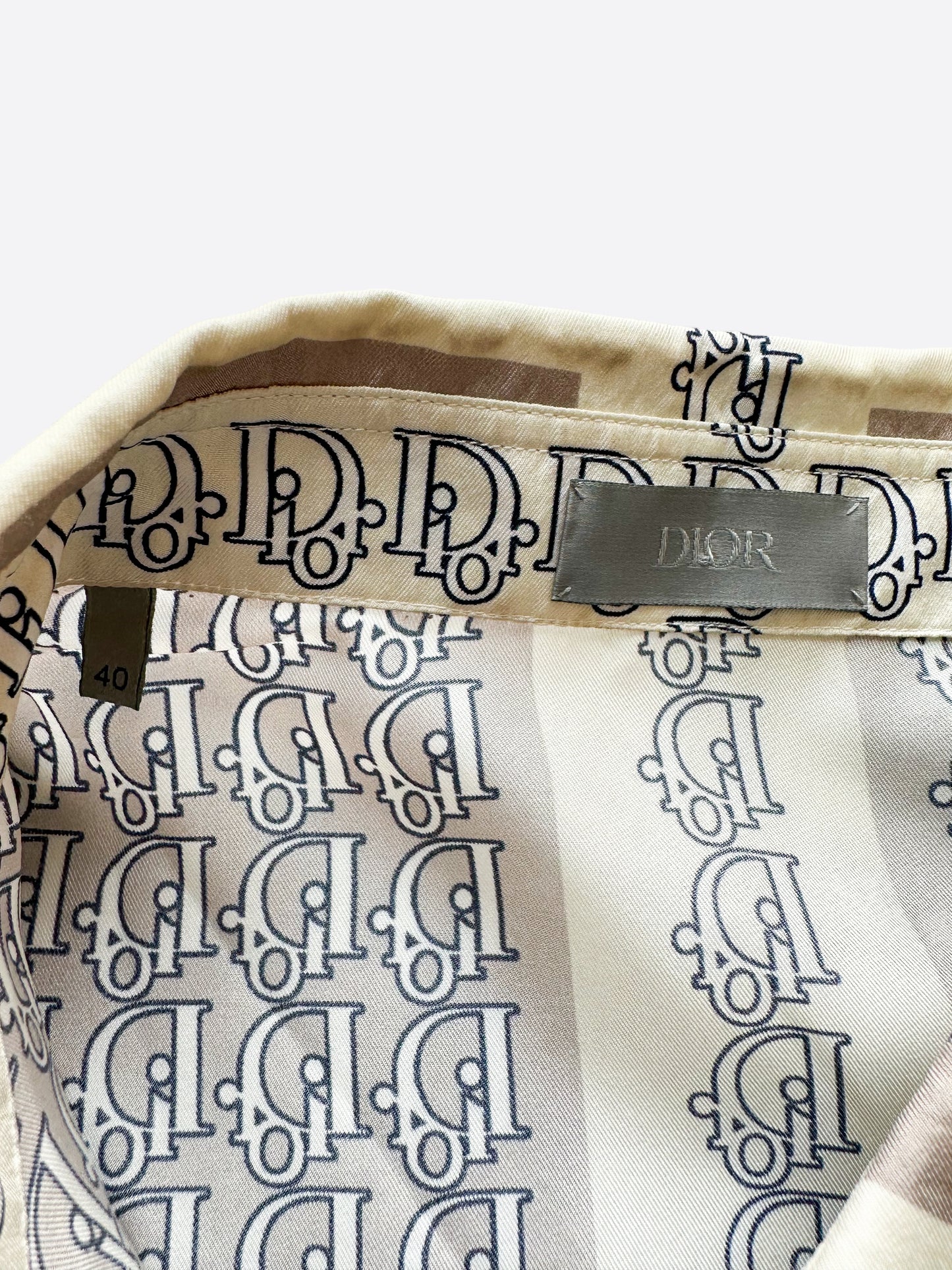 Dior Oblique Silk Short Sleeve Button Up Shirt