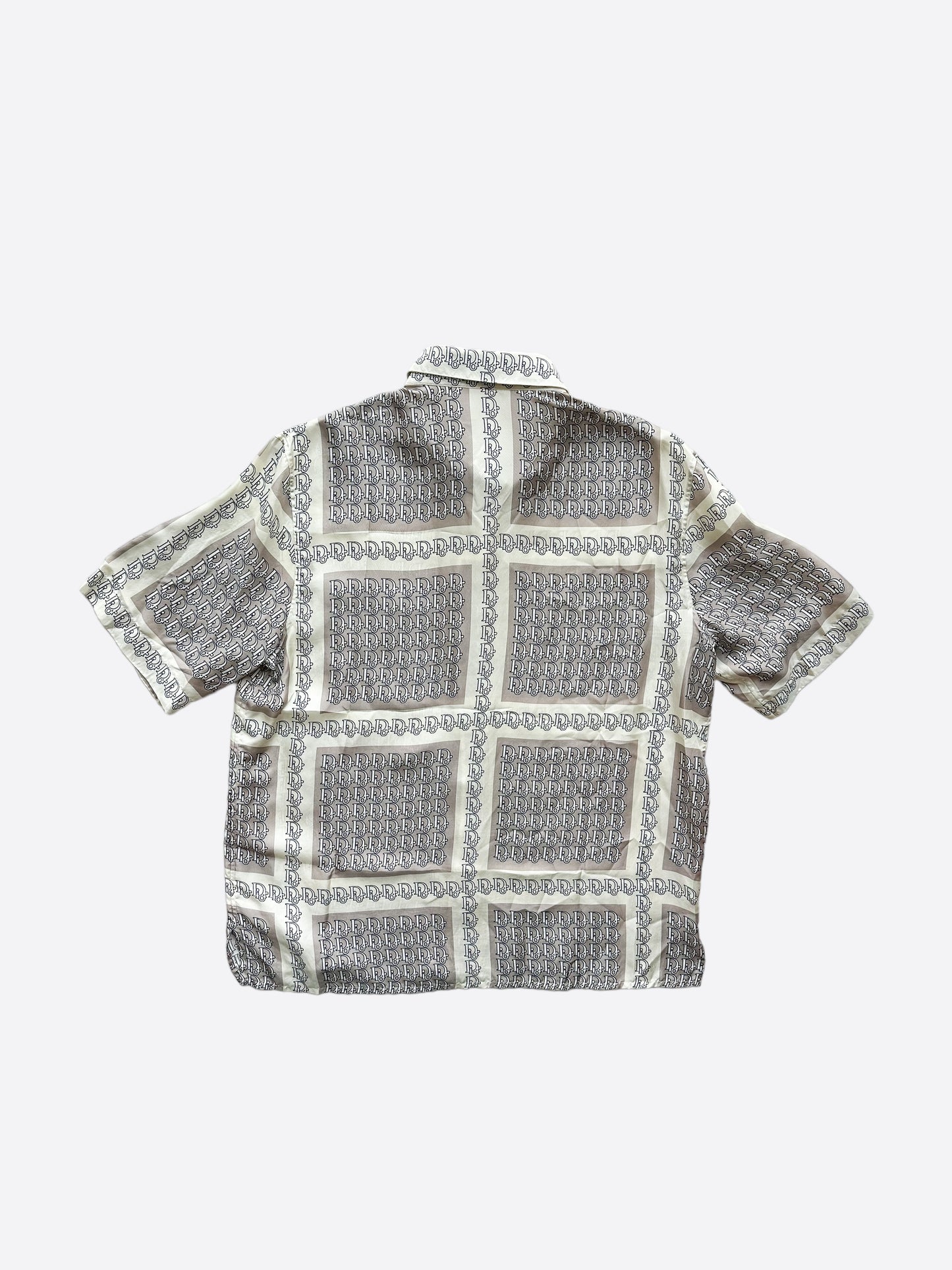 Dior Oblique Silk Short Sleeve Button Up Shirt