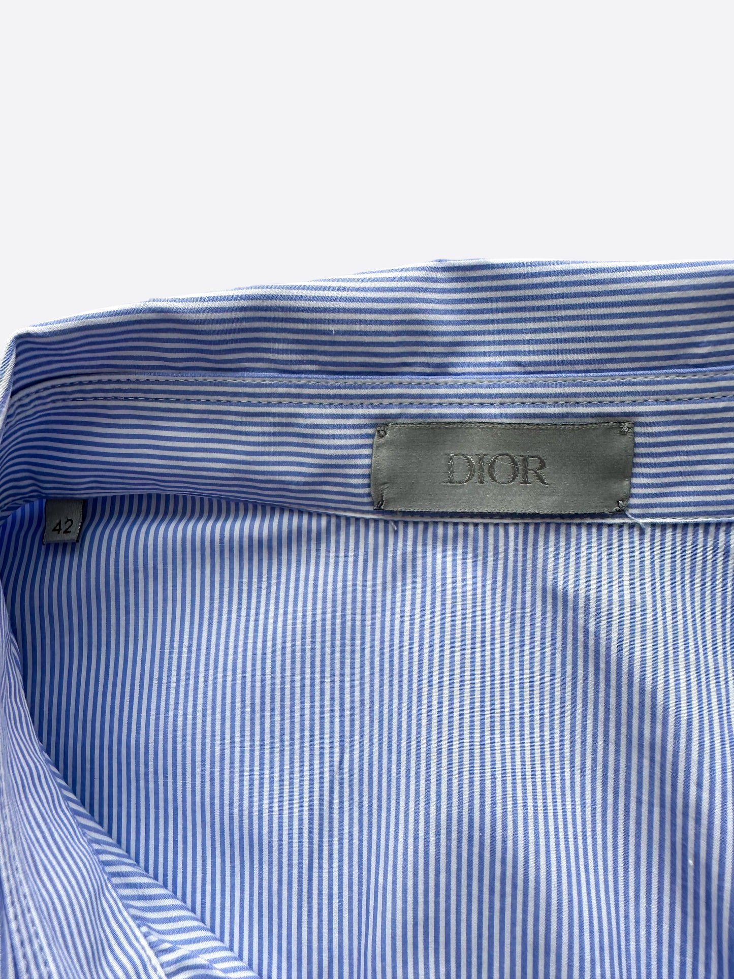 Dior Air Jordan Blue & White Striped Embroidered shirt