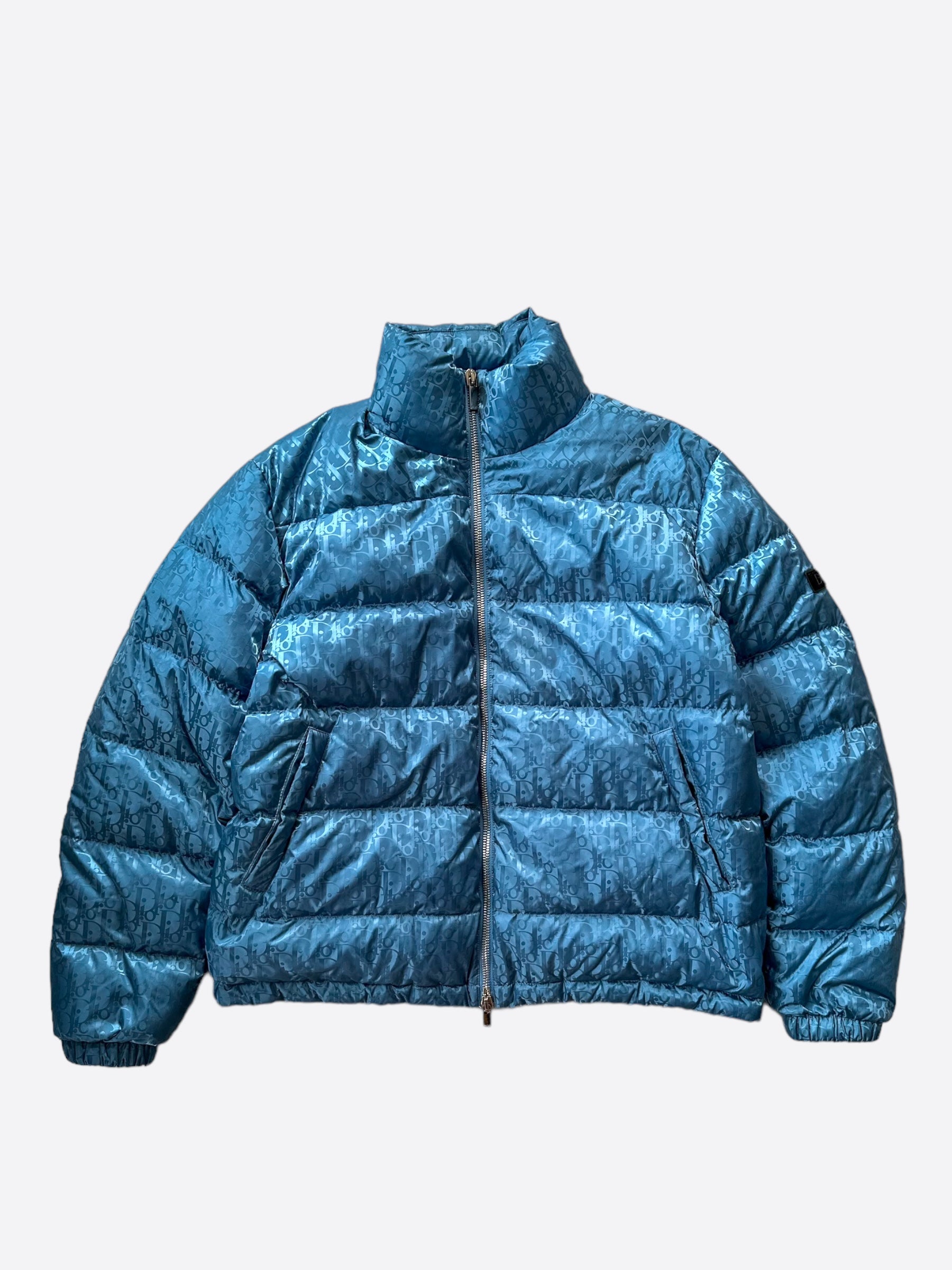 Dior Blue Oblique Puffer Jacket Savonches