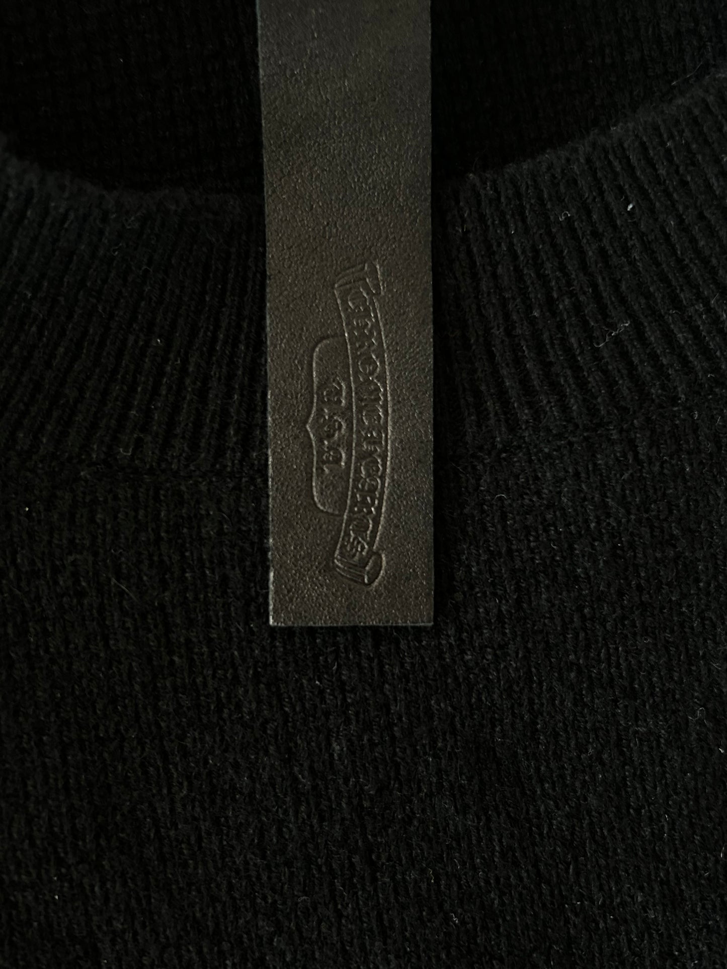 Chrome Hearts Black & White Dagger Logo Cashmere Sweater