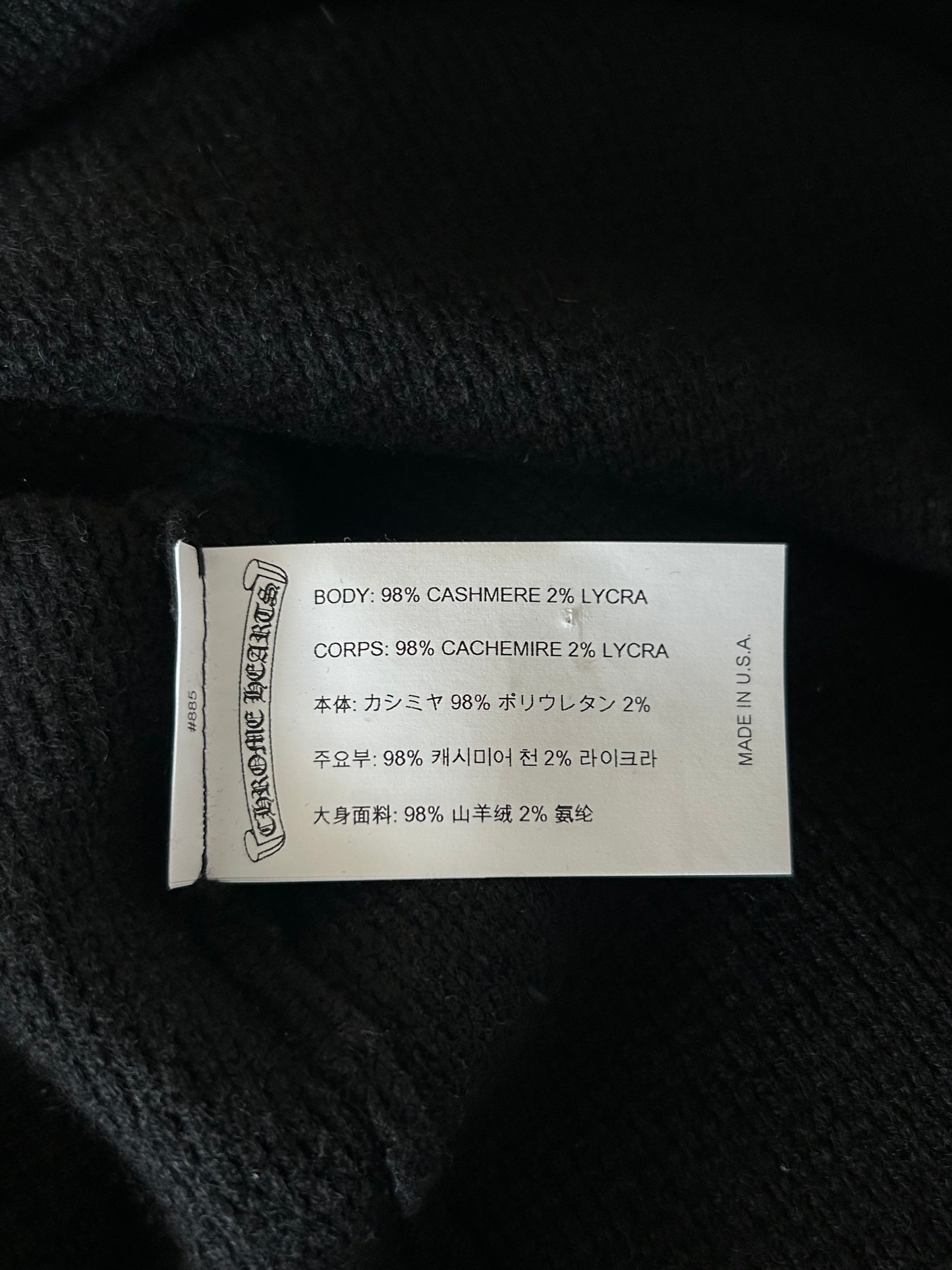 Chrome Hearts Black & White Dagger Logo Cashmere Sweater