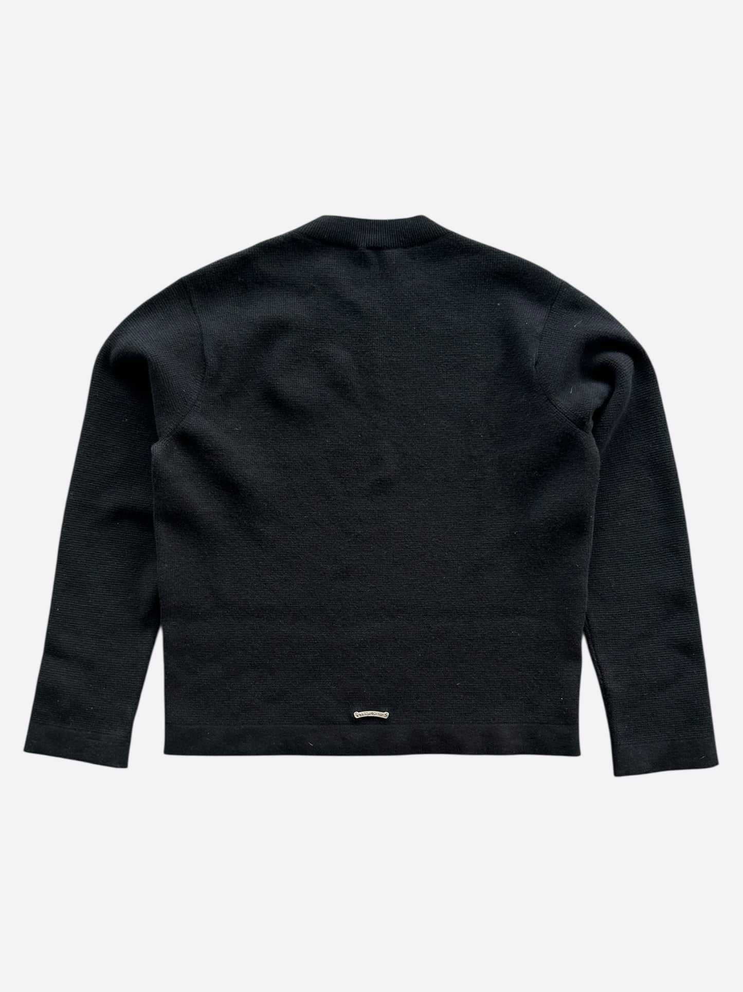 Chrome Hearts Black & White Dagger Logo Cashmere Sweater