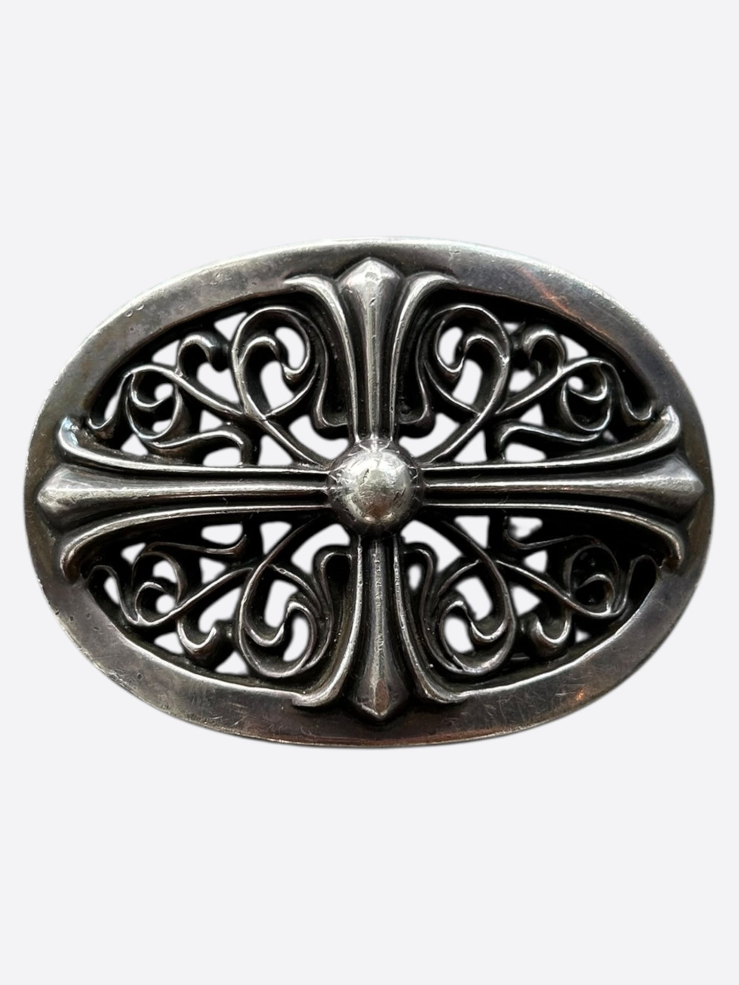 Chrome Hearts Silver Oval Cross Buckle