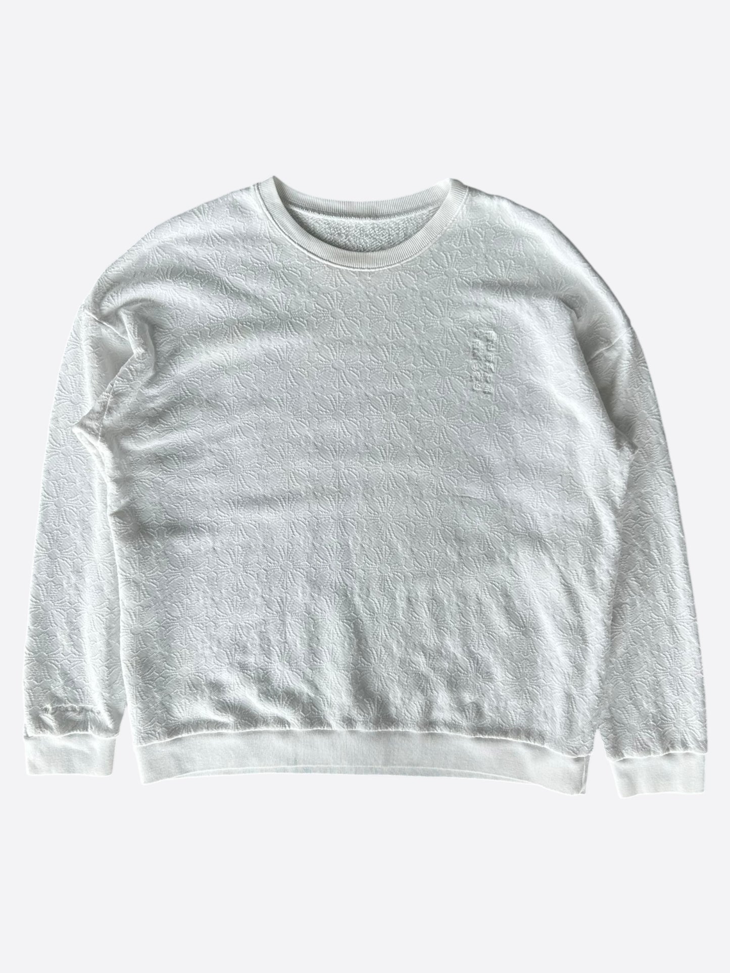 Chrome Hearts White Cross Jacquard Embroidered Sweater