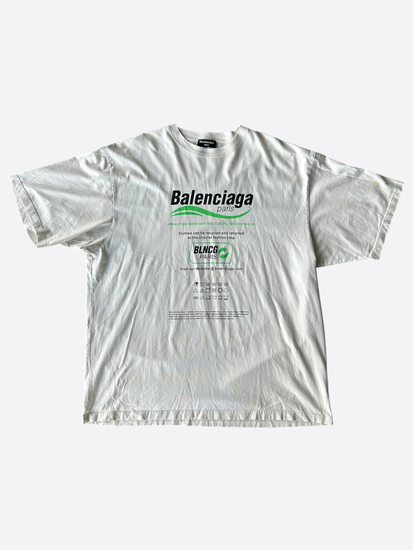 Balenciaga White Dry Cleaning T-Shirt