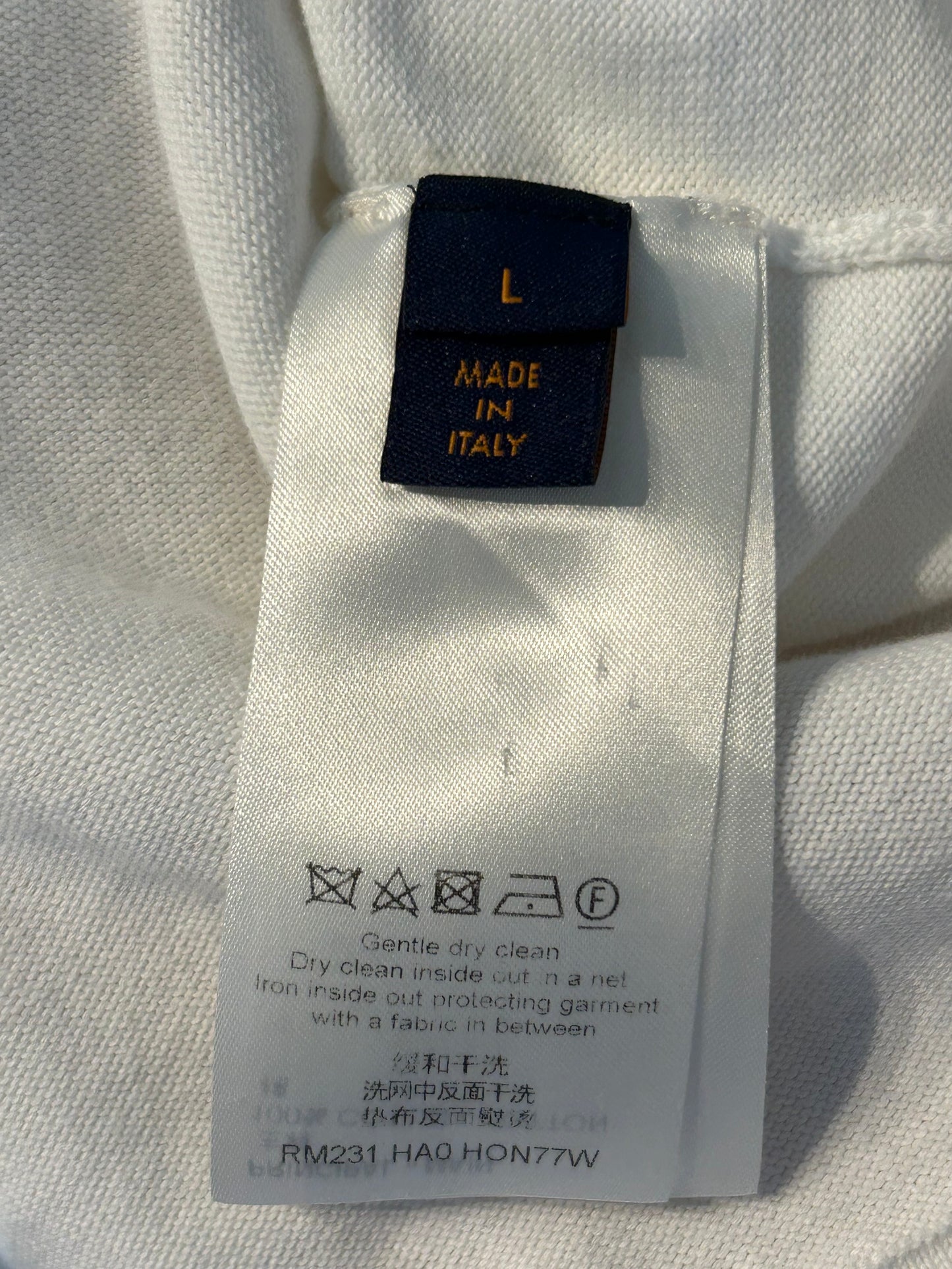 Louis Vuitton White Baseball Graphic Intarsia T-Shirt