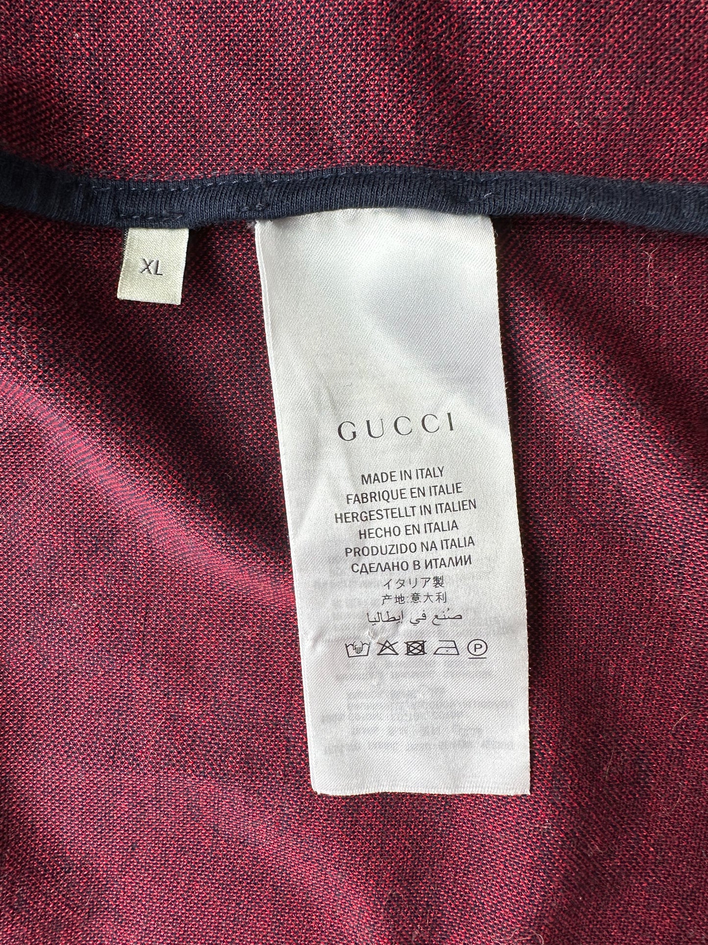 Gucci Navy & Red Monogram Jacquard Track Jacket