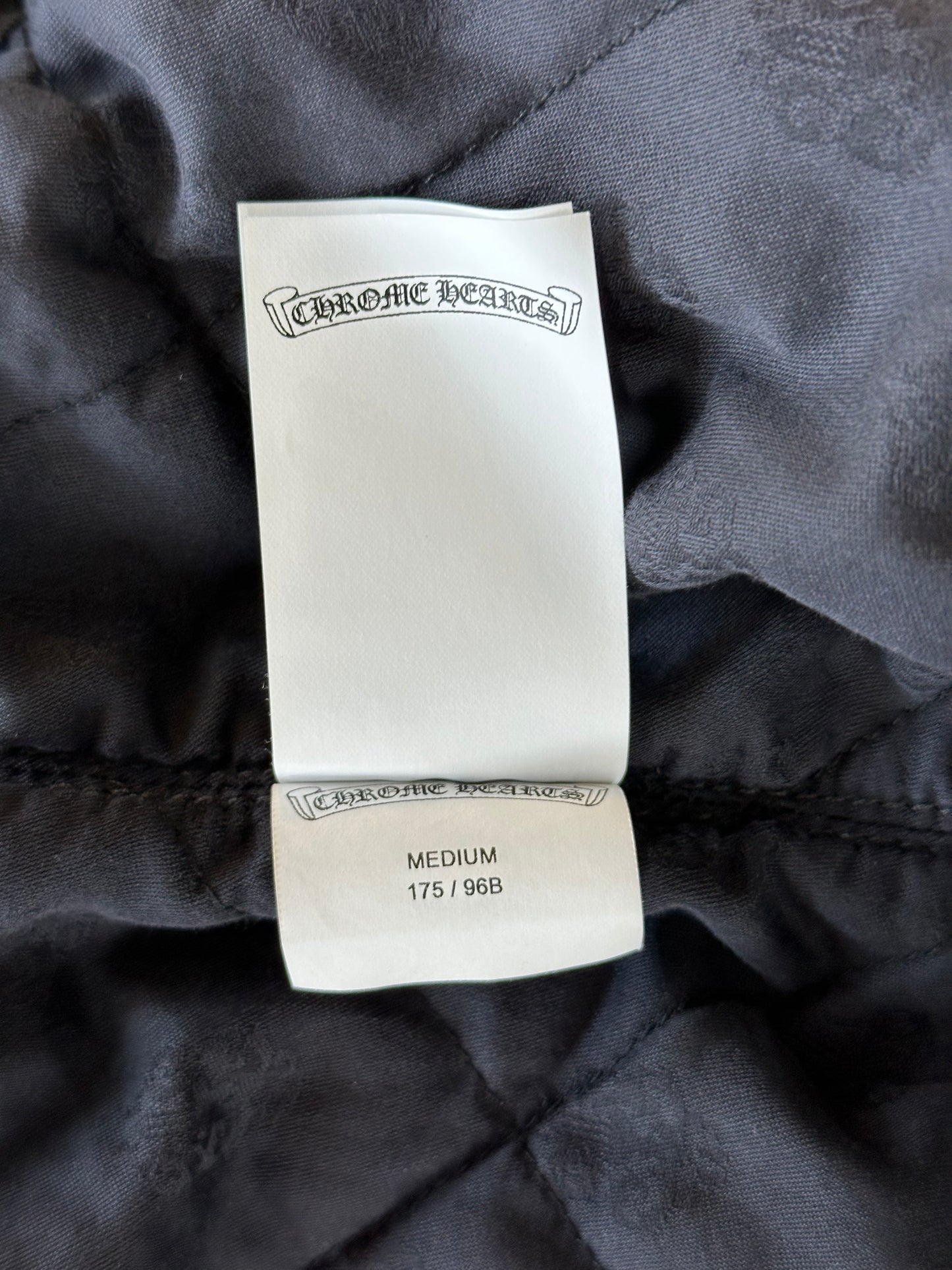 Chrome Hearts Grey & Black Dagger Cross Patch Jacket