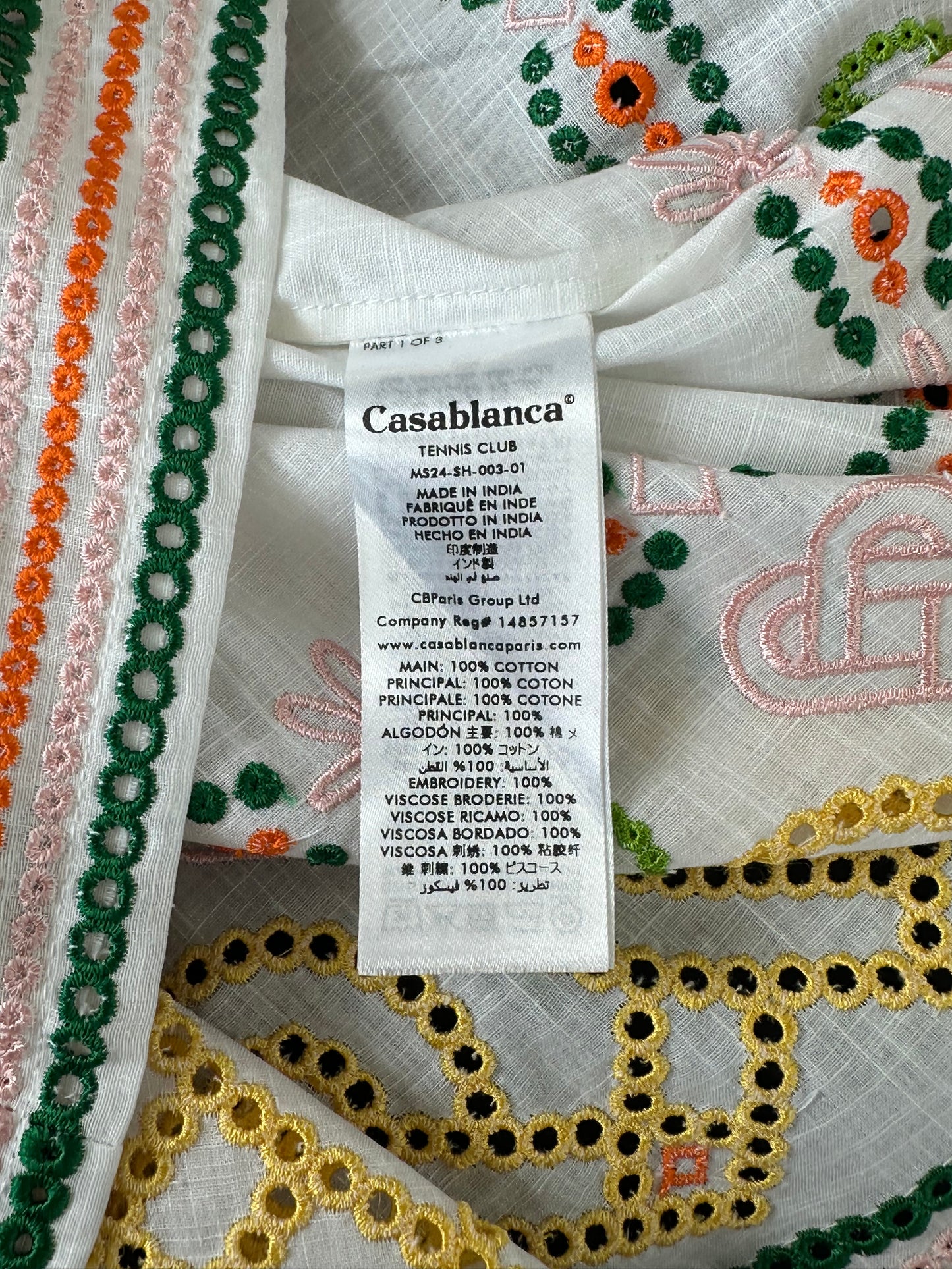 Casablanca White & Multicolor Anglaise Gradient Hearts Silk Button Up Shirt