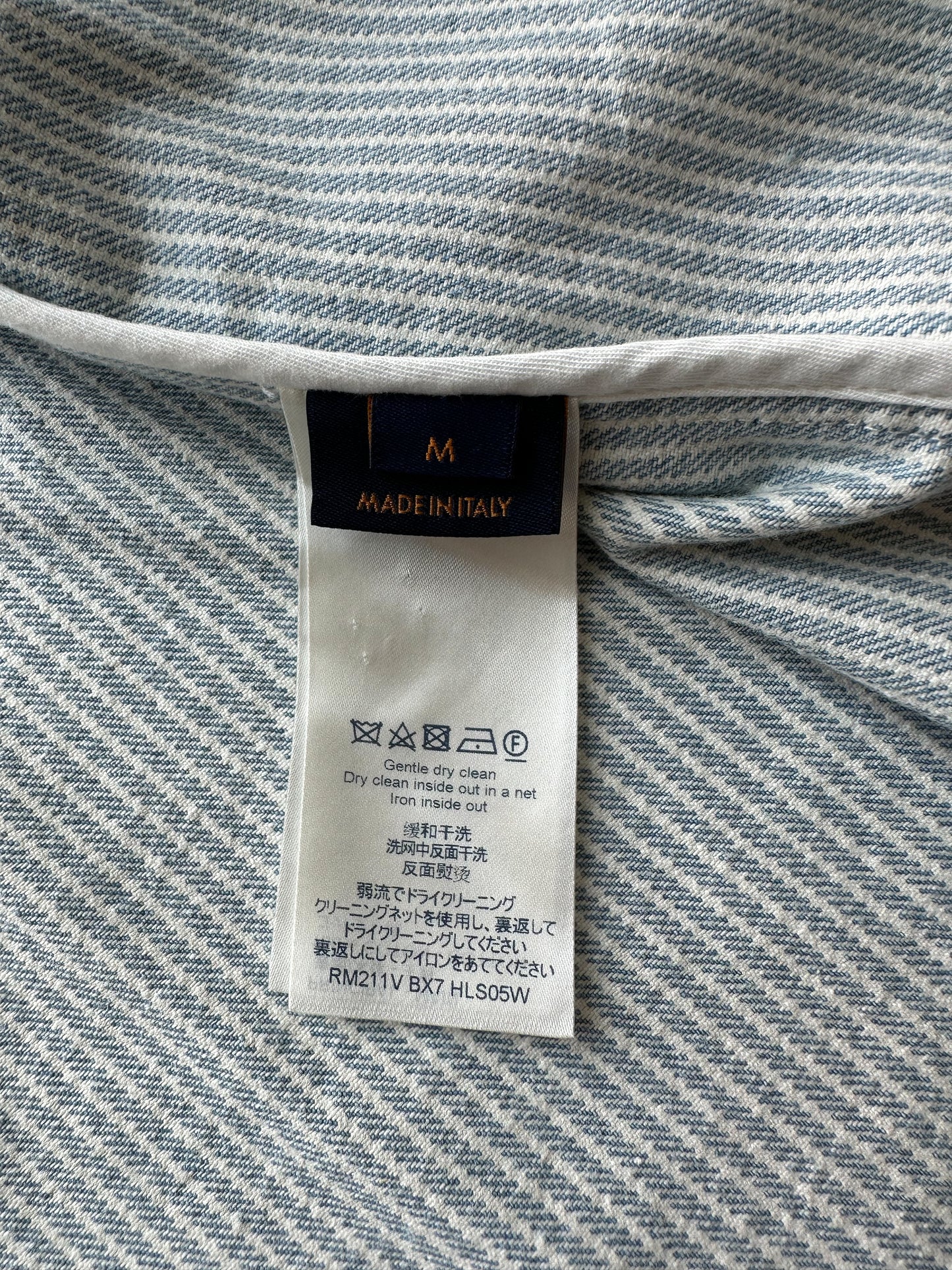 Louis Vuitton Blue Watercolor Monogram Denim Button Up Shirt