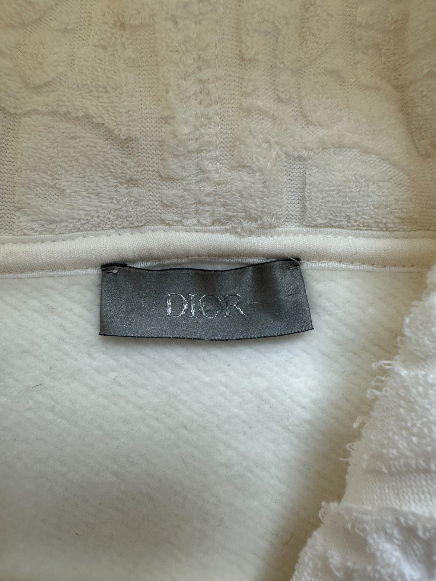 Dior White Oblique Towel Hoodie