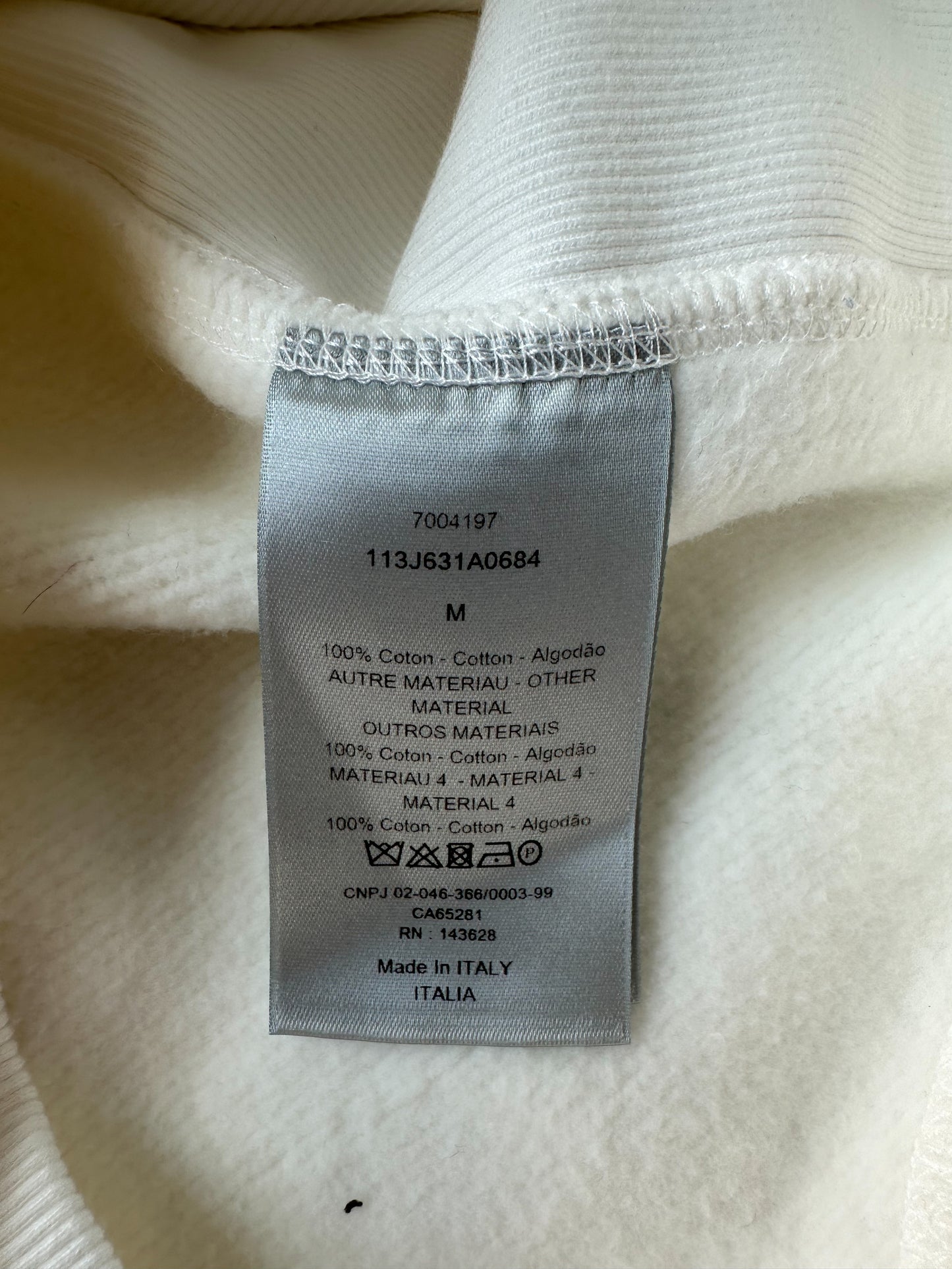 Dior White Oblique Towel Hoodie