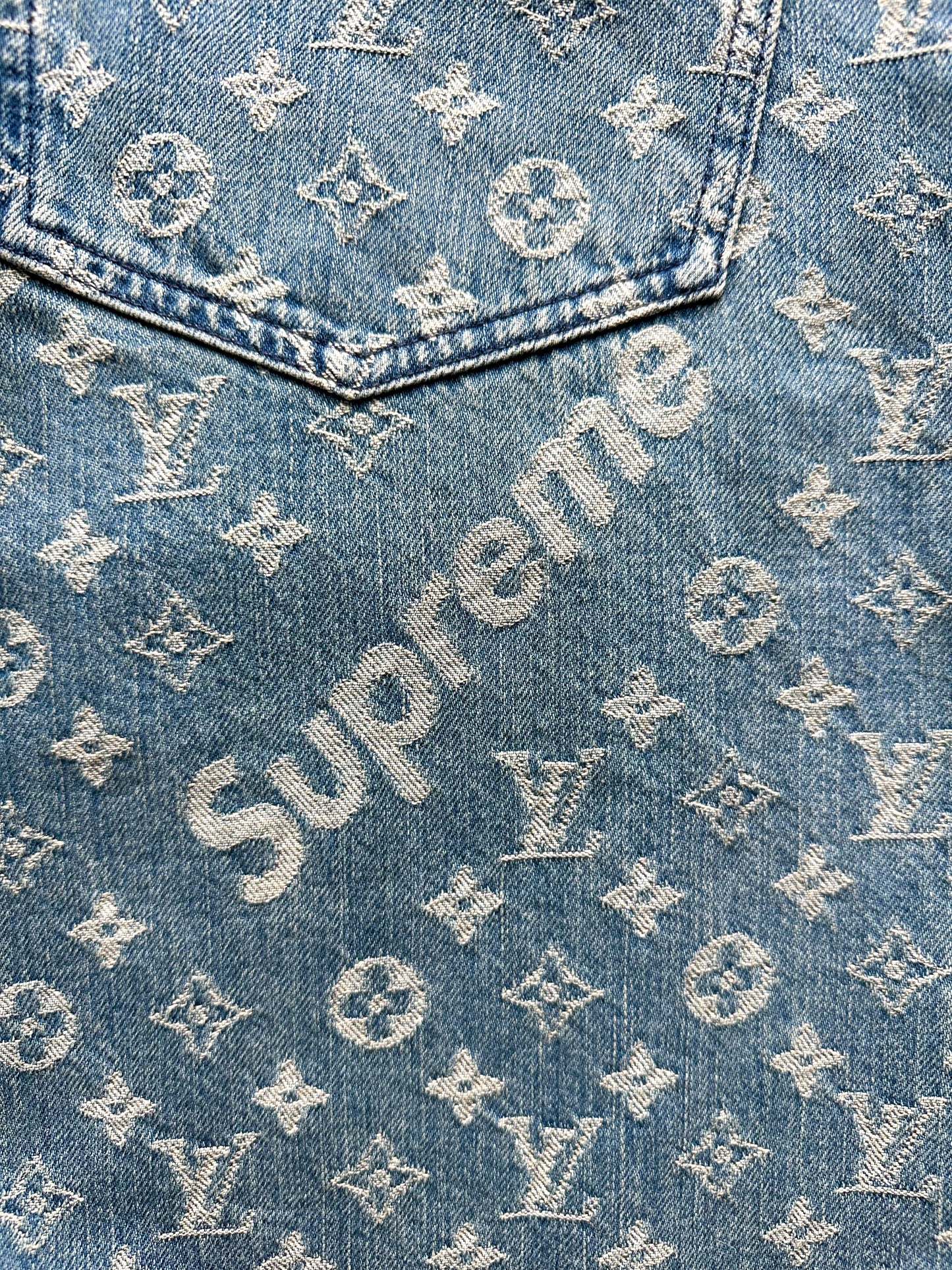 Louis Vuitton Supreme Blue Monogram Jeans