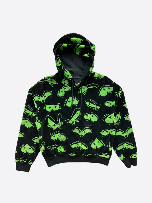 Louis Vuitton Black & Green Eyes Velvet Hoodie