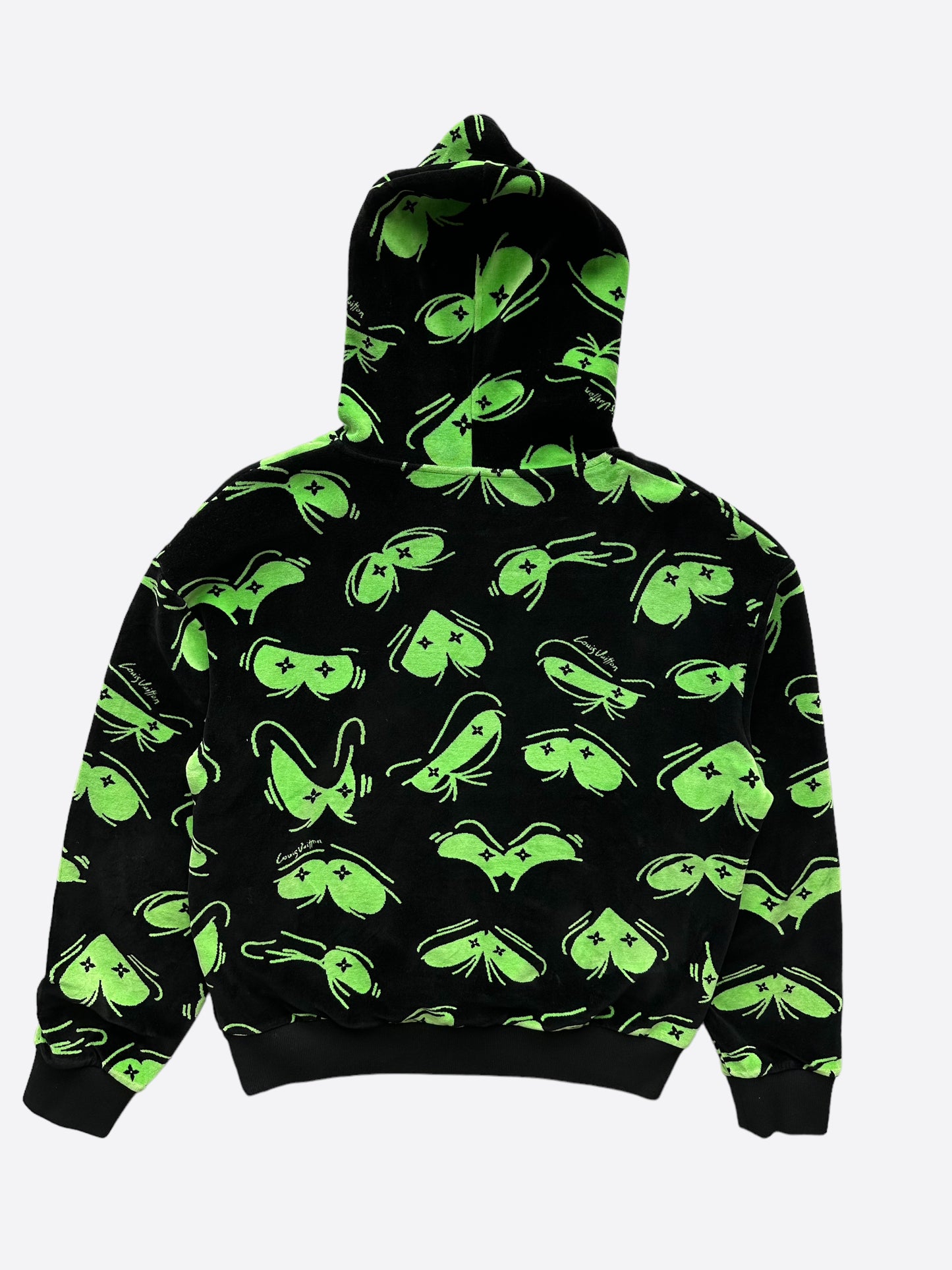 Louis Vuitton Black & Green Eyes Velvet Hoodie