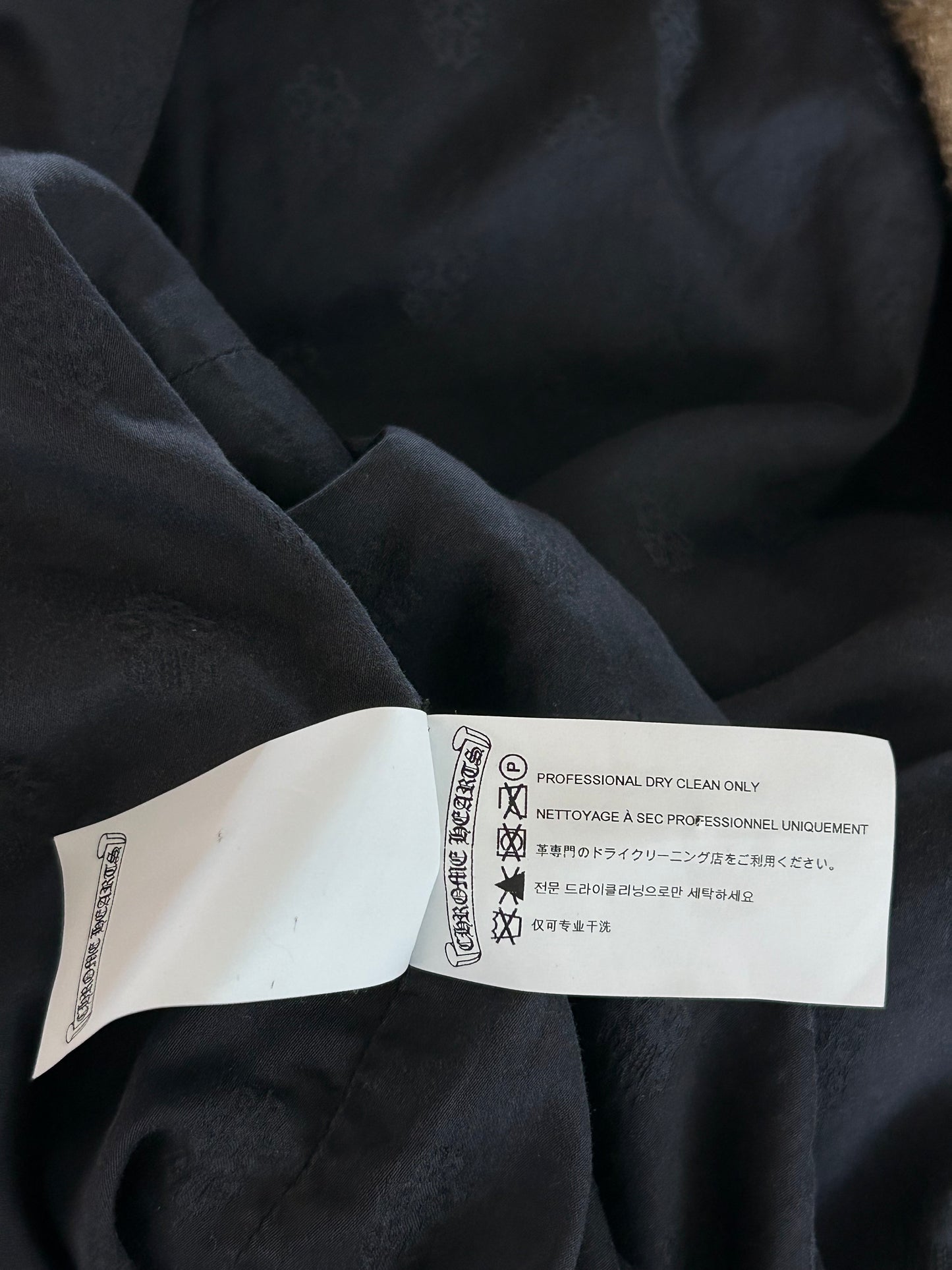 Chrome Hearts Beige & Brown Plaid Shearling Flannel Jacket