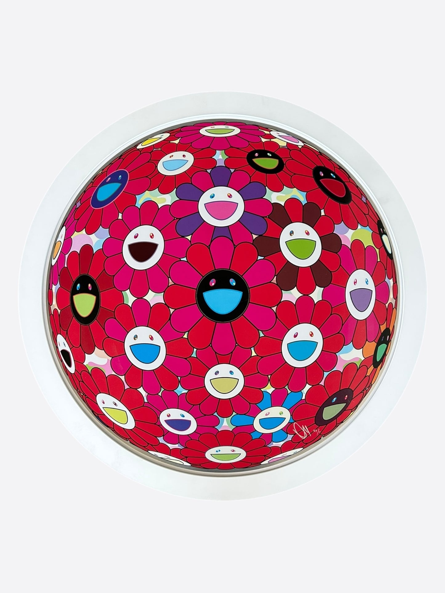 Takashi Murakami Red Flowerball Painting