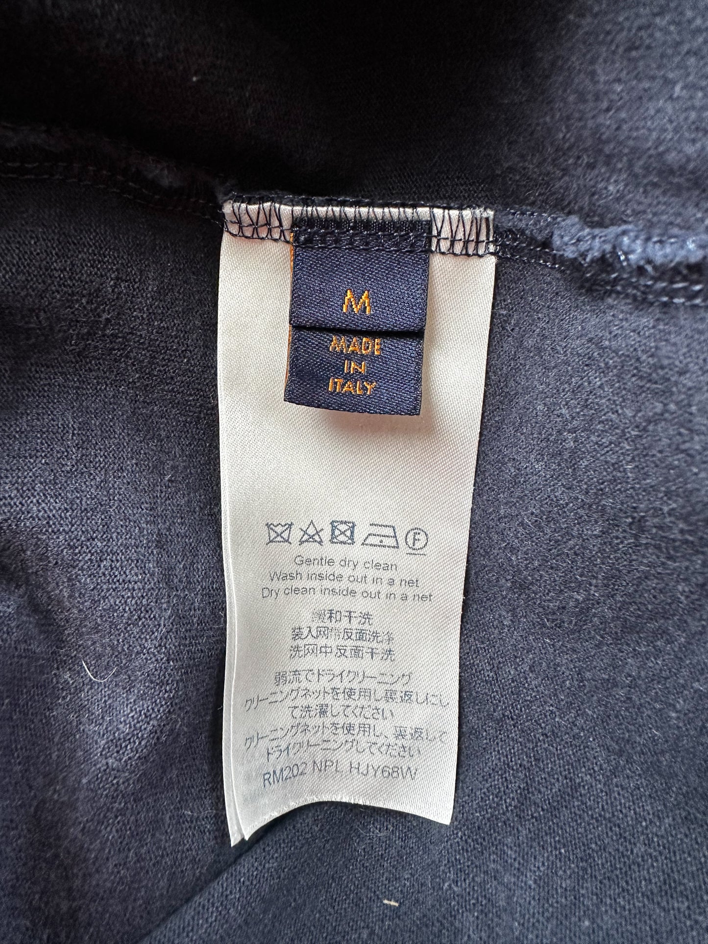 Louis Vuitton Navy & White Embroidered Flowers Logo T-Shirt