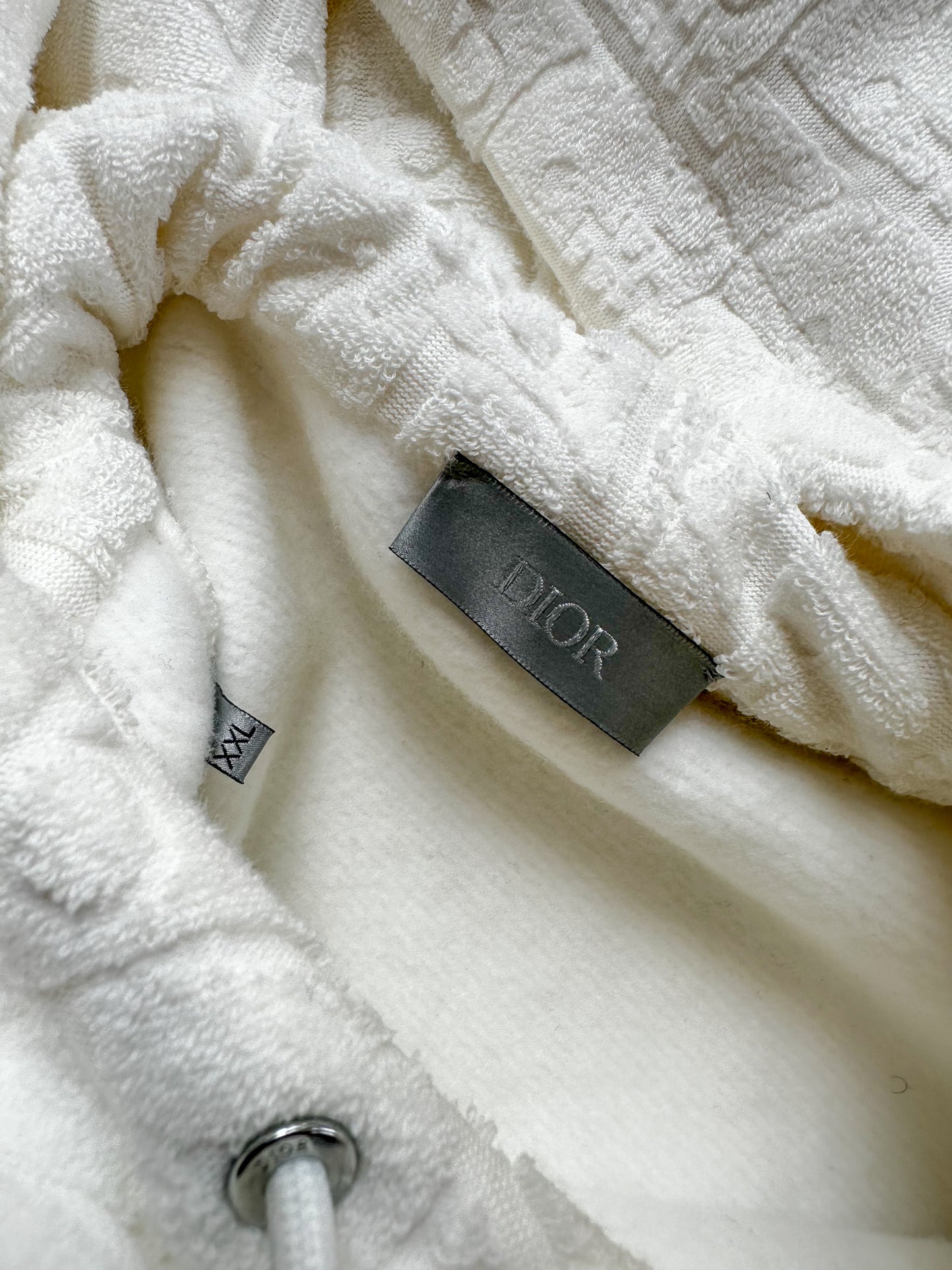 Dior White Oblique Towel Hoodie