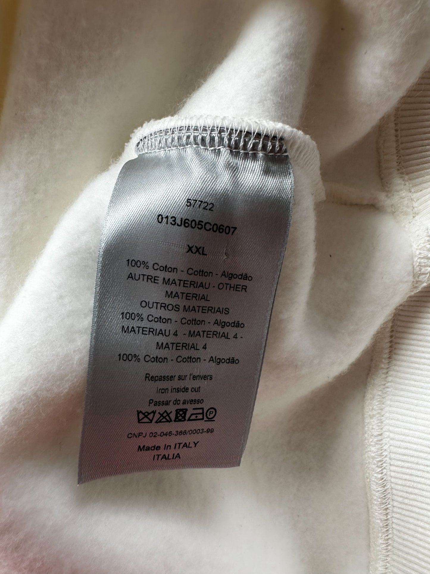 Dior White Oblique Towel Hoodie