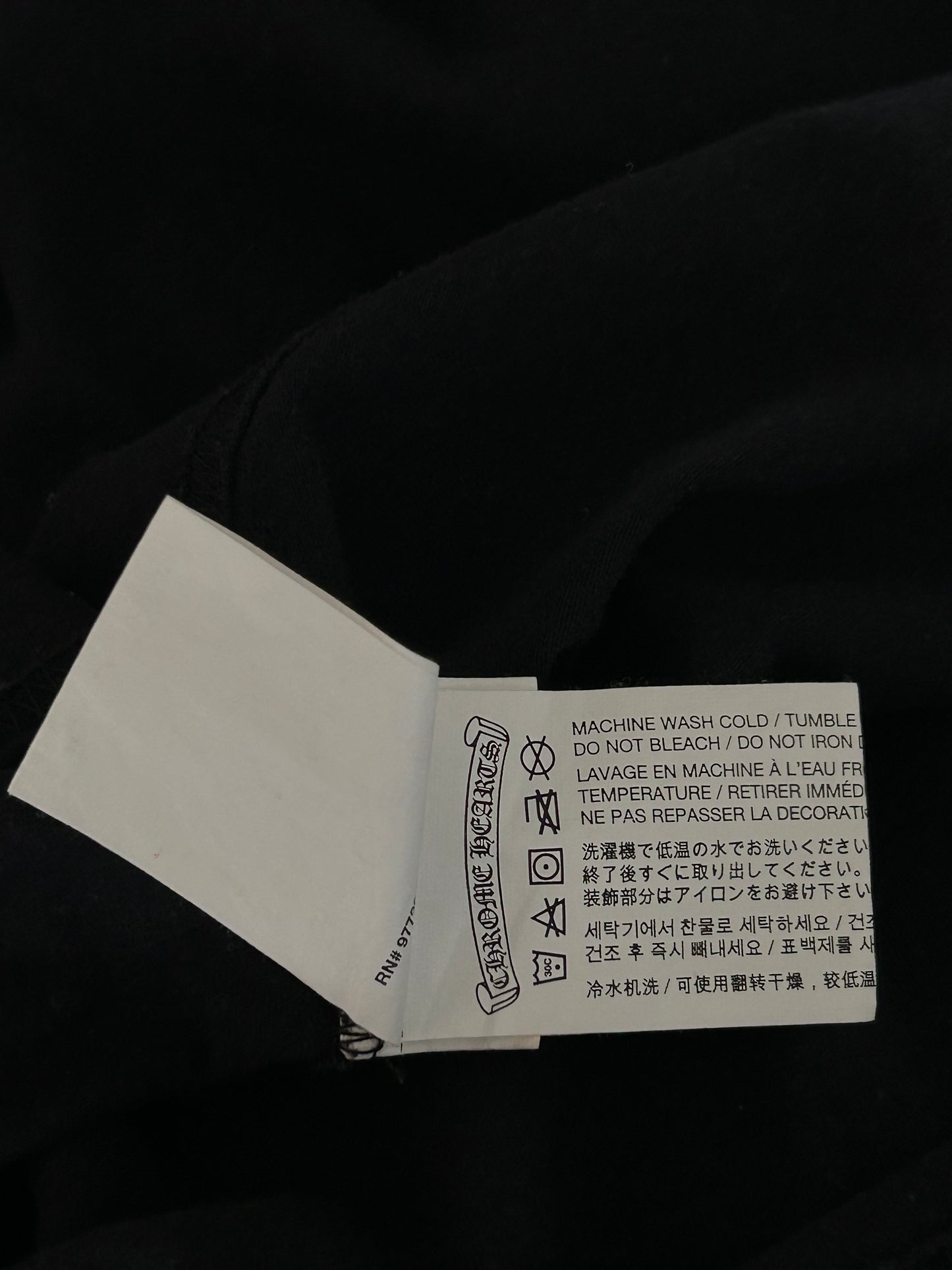 Chrome Hearts Black & White Flame Logo T-Shirt