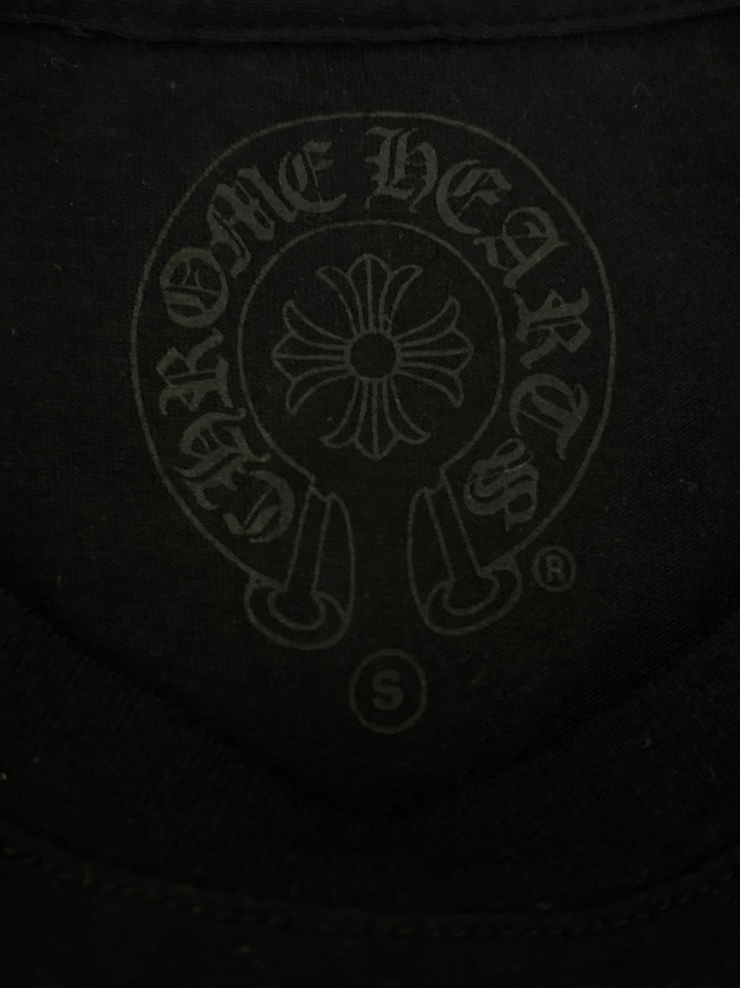 Chrome Hearts Black & White Vertical Dagger Logo T-Shirt