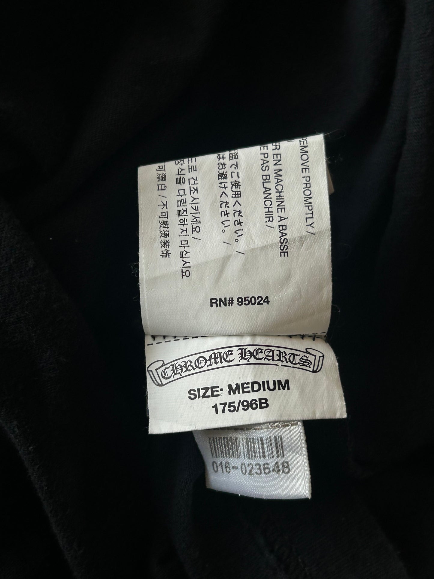 Chrome Hearts Black & White Dagger Logo T-Shirt