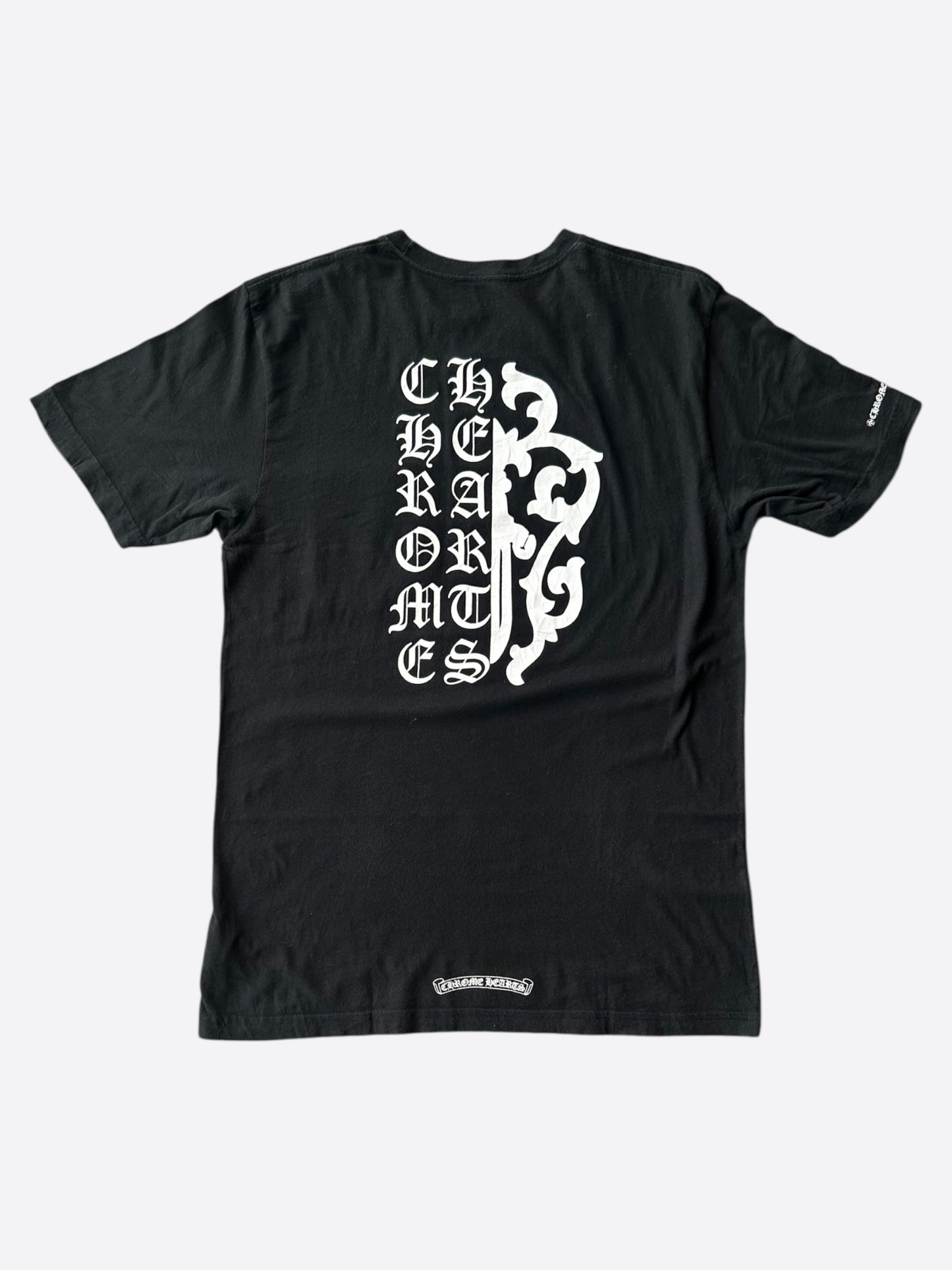 Chrome Hearts Black & White Dagger Logo T-Shirt