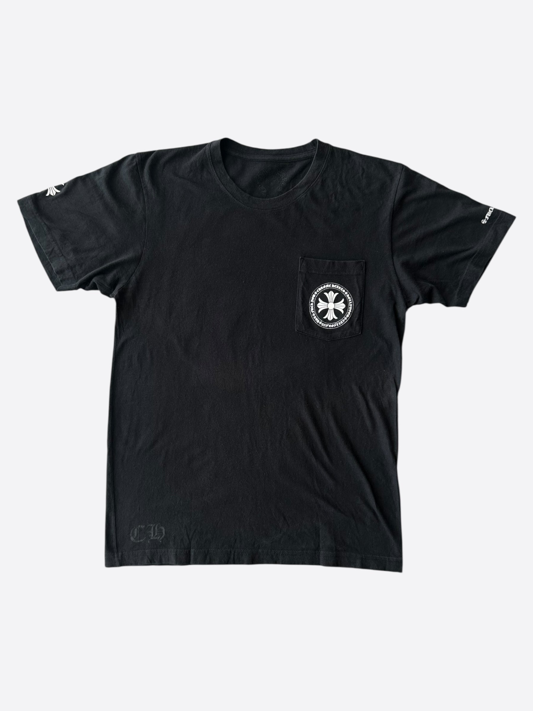 CHROME HEARTS ブラック Tシャツ クロムハーツTシャツヘアリークロス＆ホースシュー|クロムハーツ
