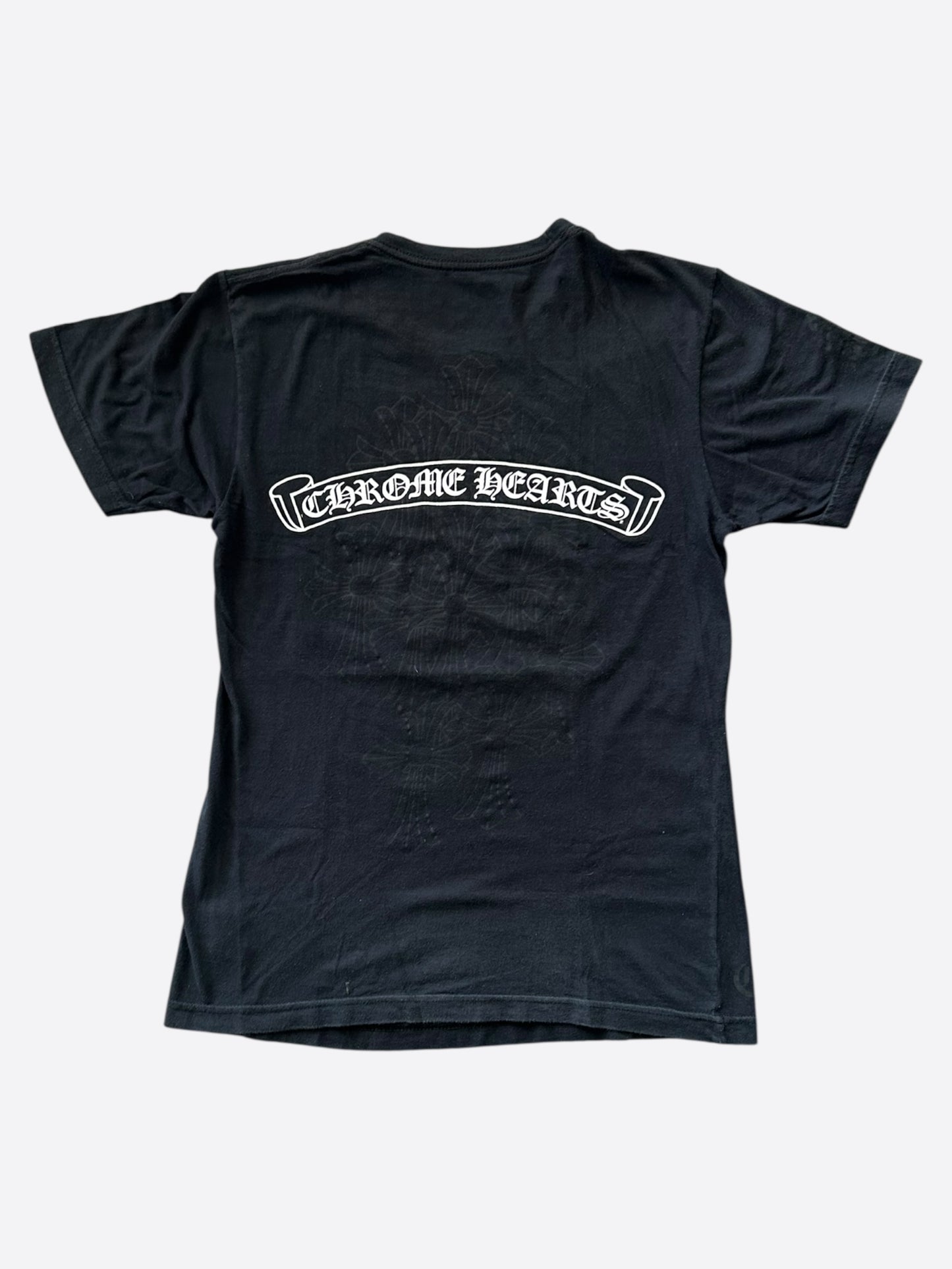 Chrome Hearts Black & White Cemetery Cross Logo T-Shirt