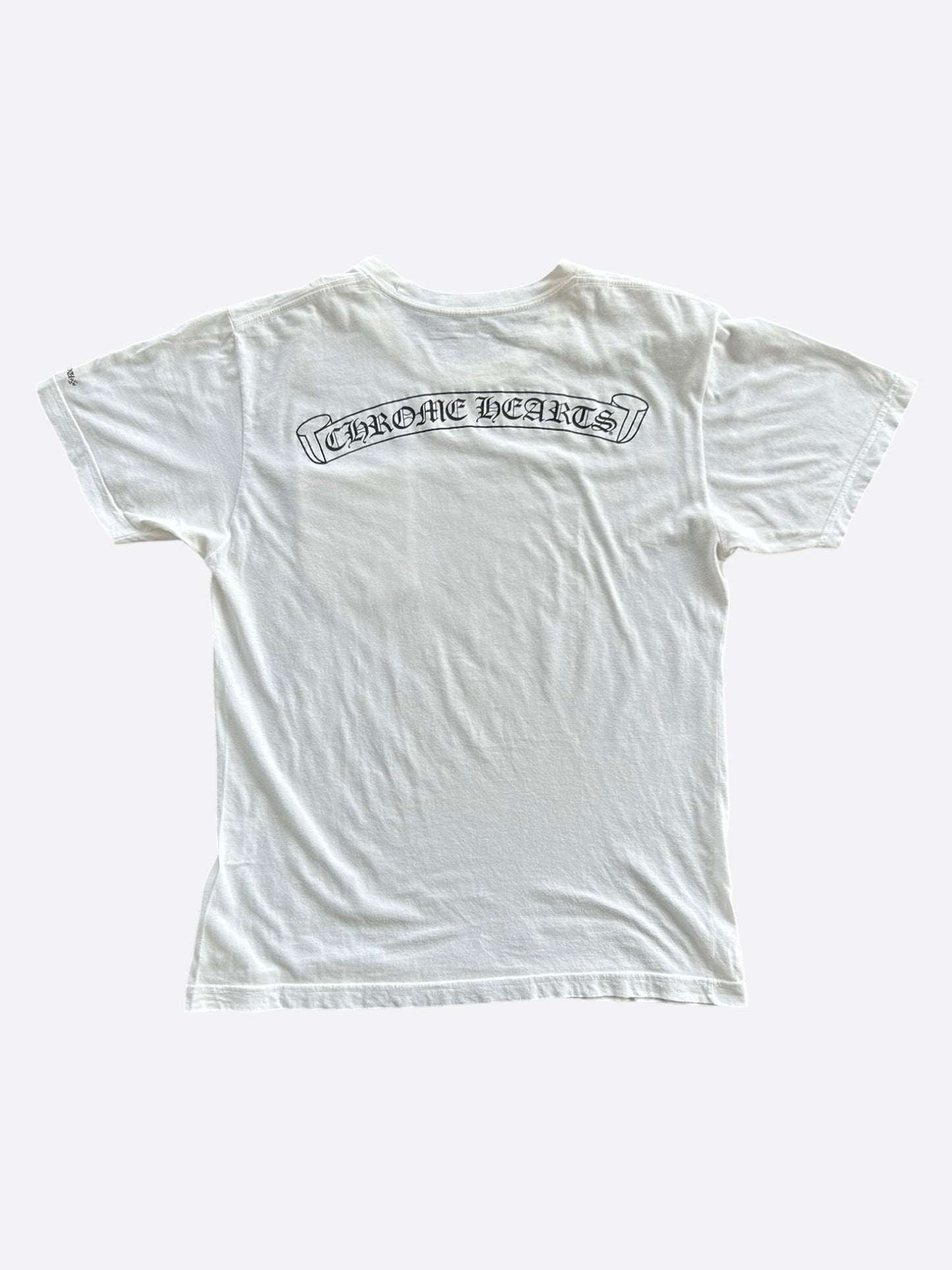 Chrome Hearts White & Black Scroll Logo T-Shirt
