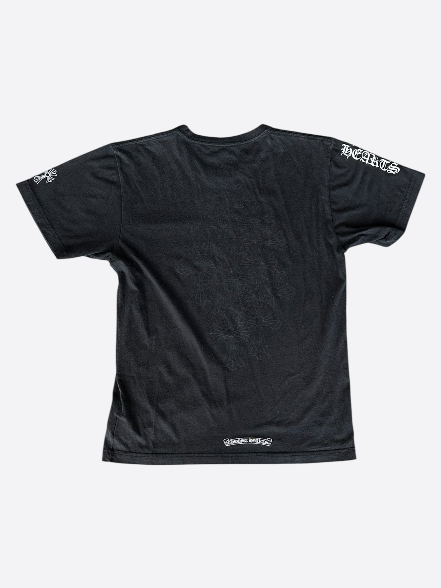 Chrome Hearts Black & White Cemetery Cross Logo T-Shirt