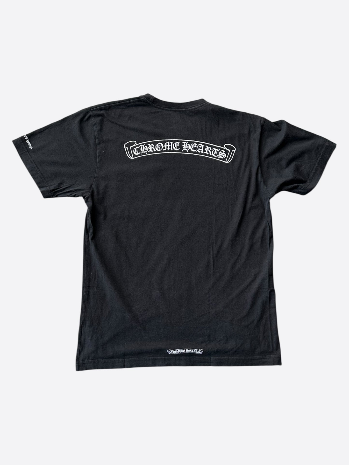 Chrome Hearts Black & White Scroll Logo T-Shirt