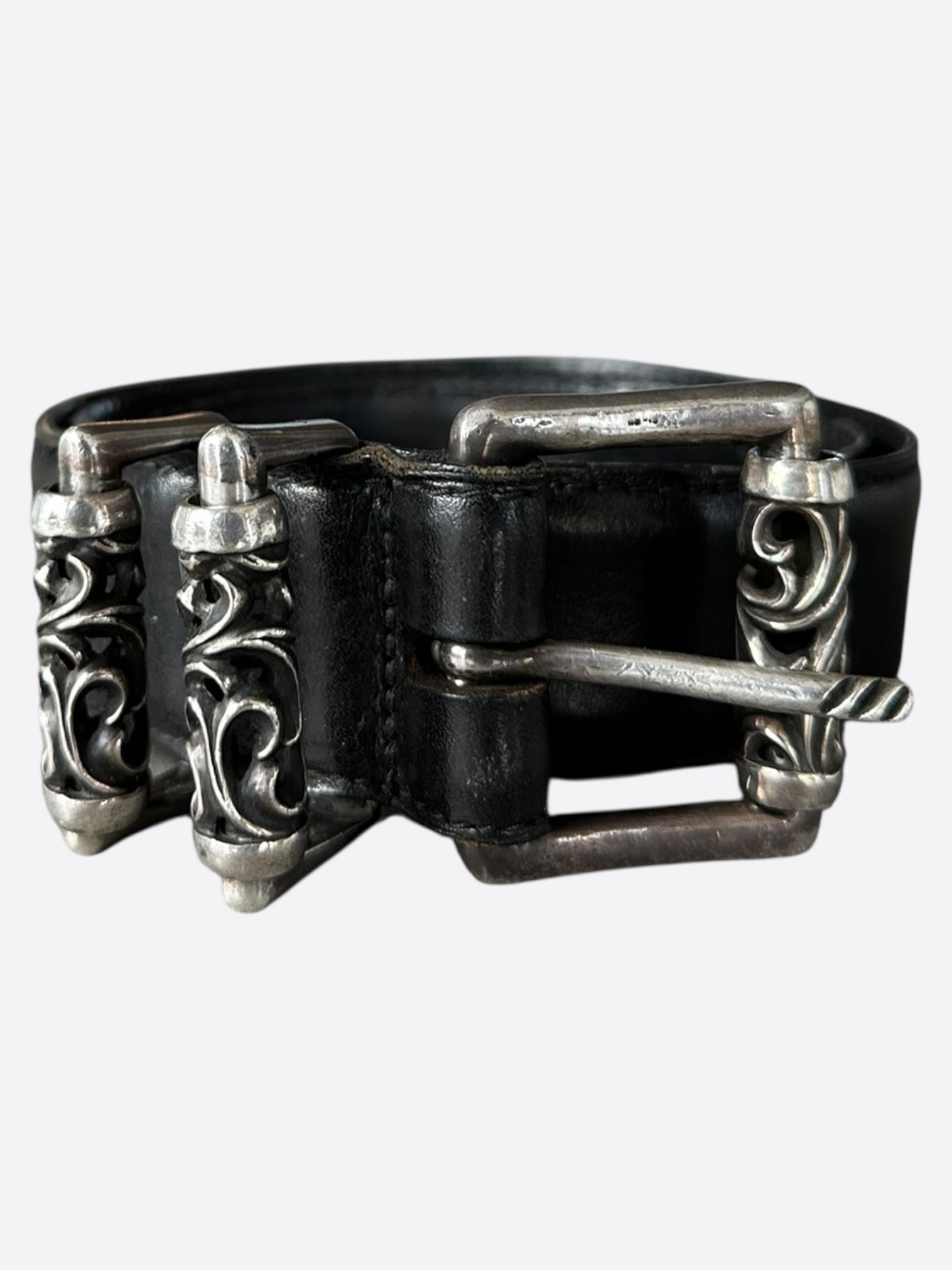 Chrome Hearts Black & Silver Roller Belt