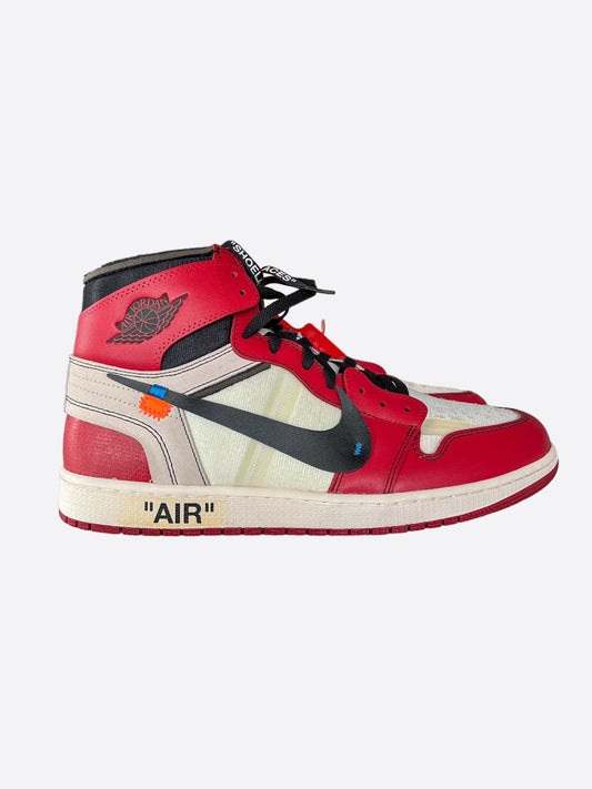 Nike Off-White Red Chicago Jordan 1 Hightop Sneakers
