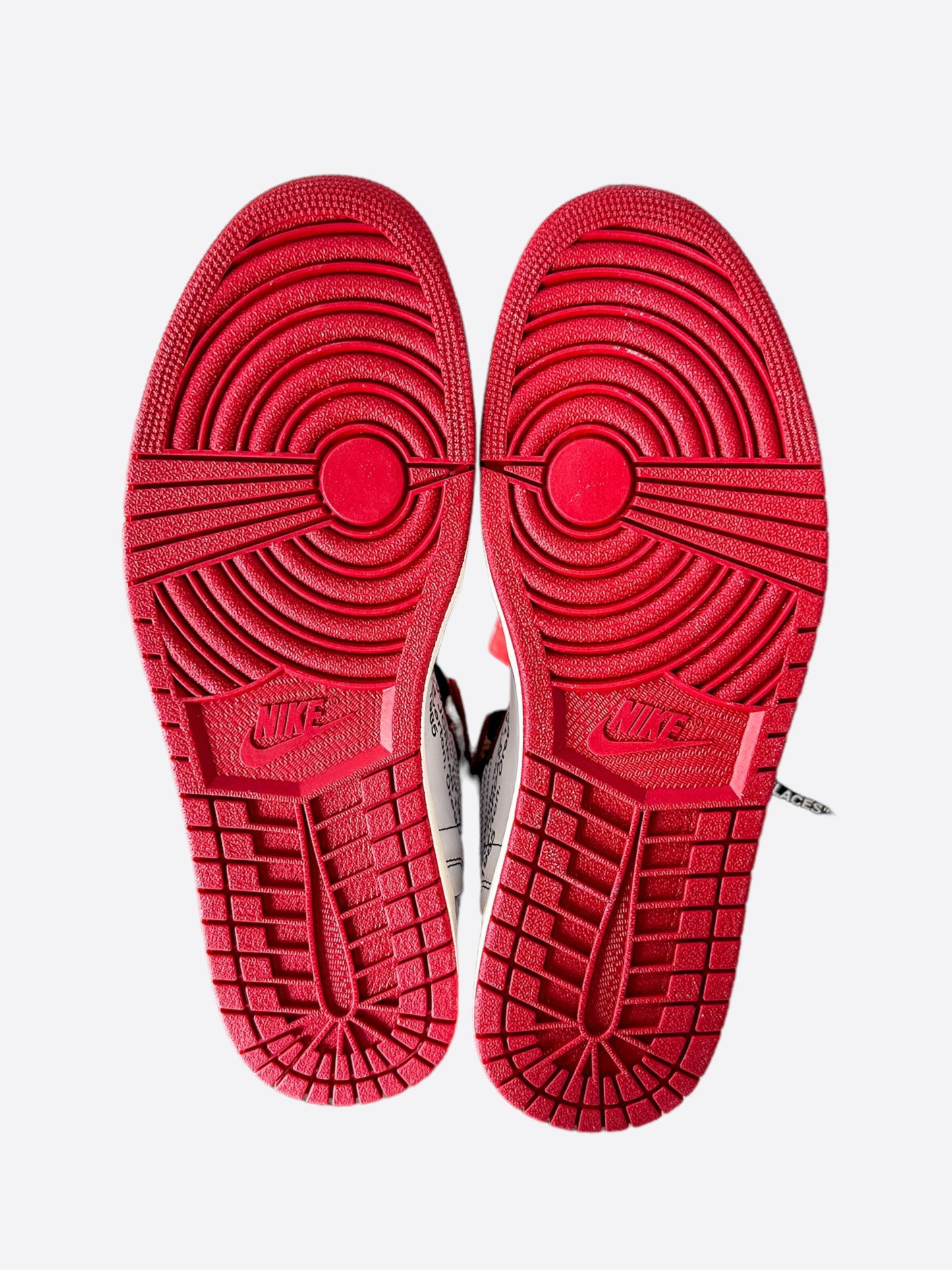 Nike Off-White Red Chicago Jordan 1 Hightop Sneakers