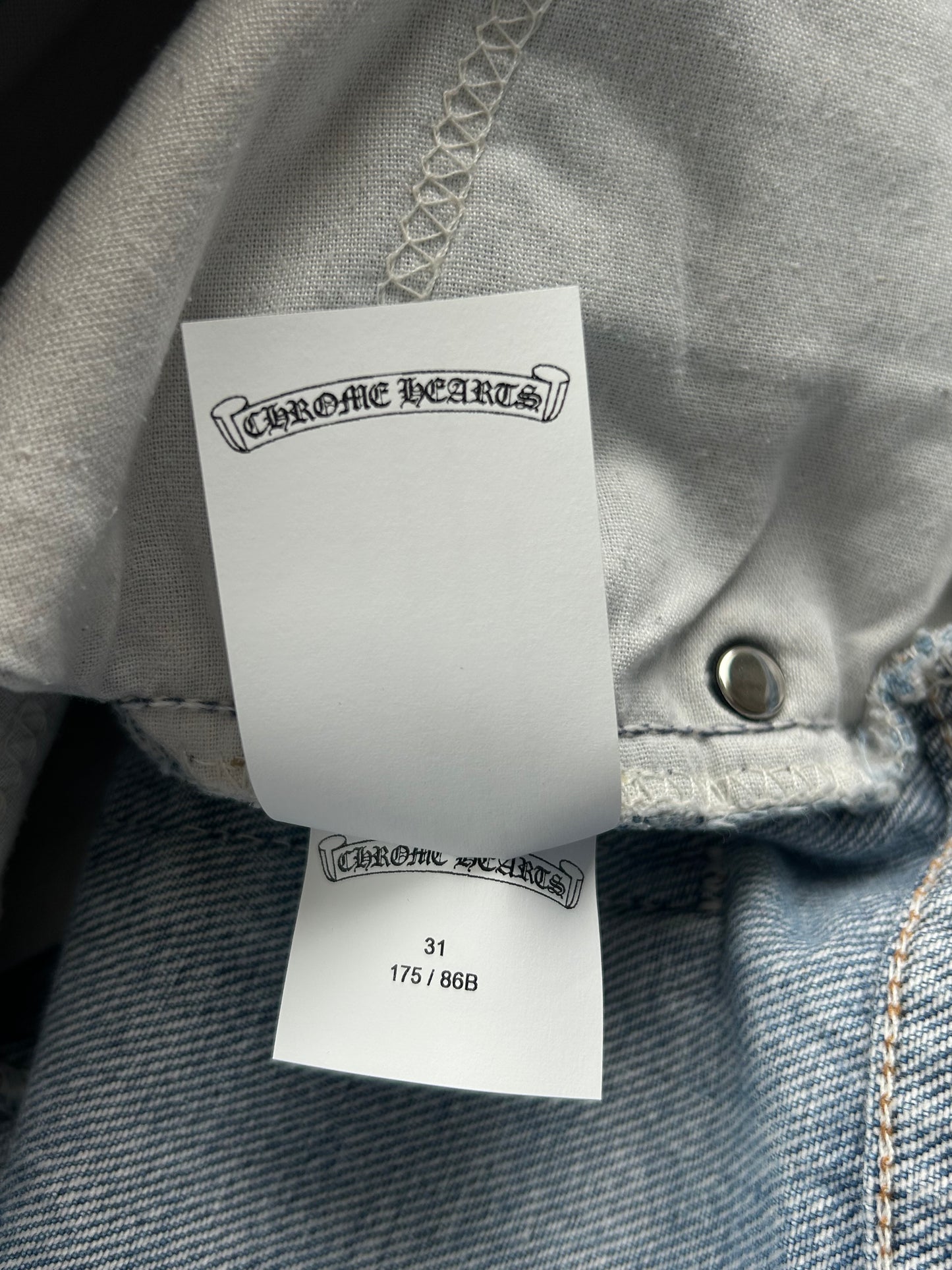 Chrome Hearts Levis Blue & Black Cross Patch Jeans